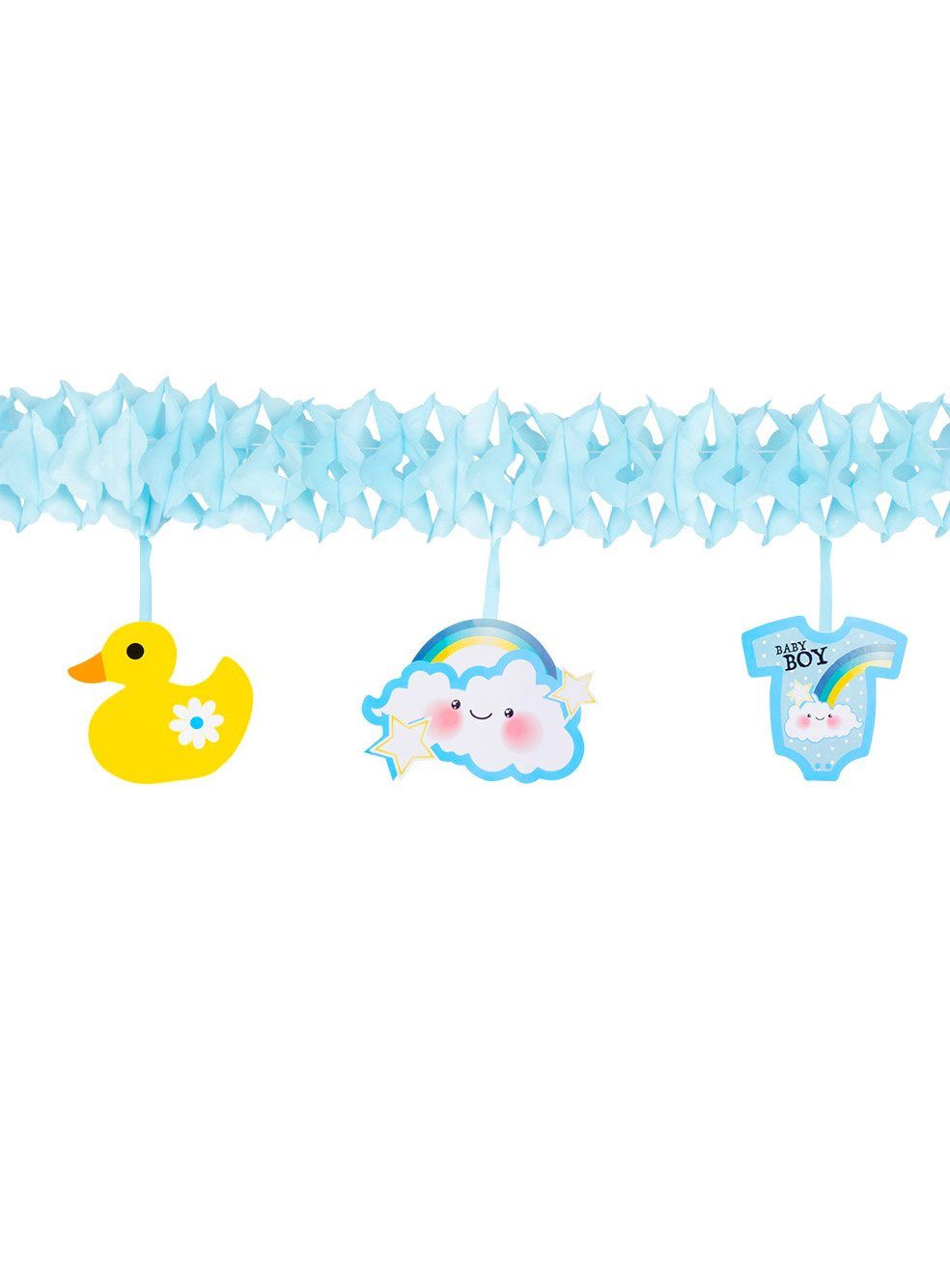 Boland Girlande Baby Boy Girlande 4 m, Raumdeko für Geburt, Babygeburtstag oder Pullerparty!