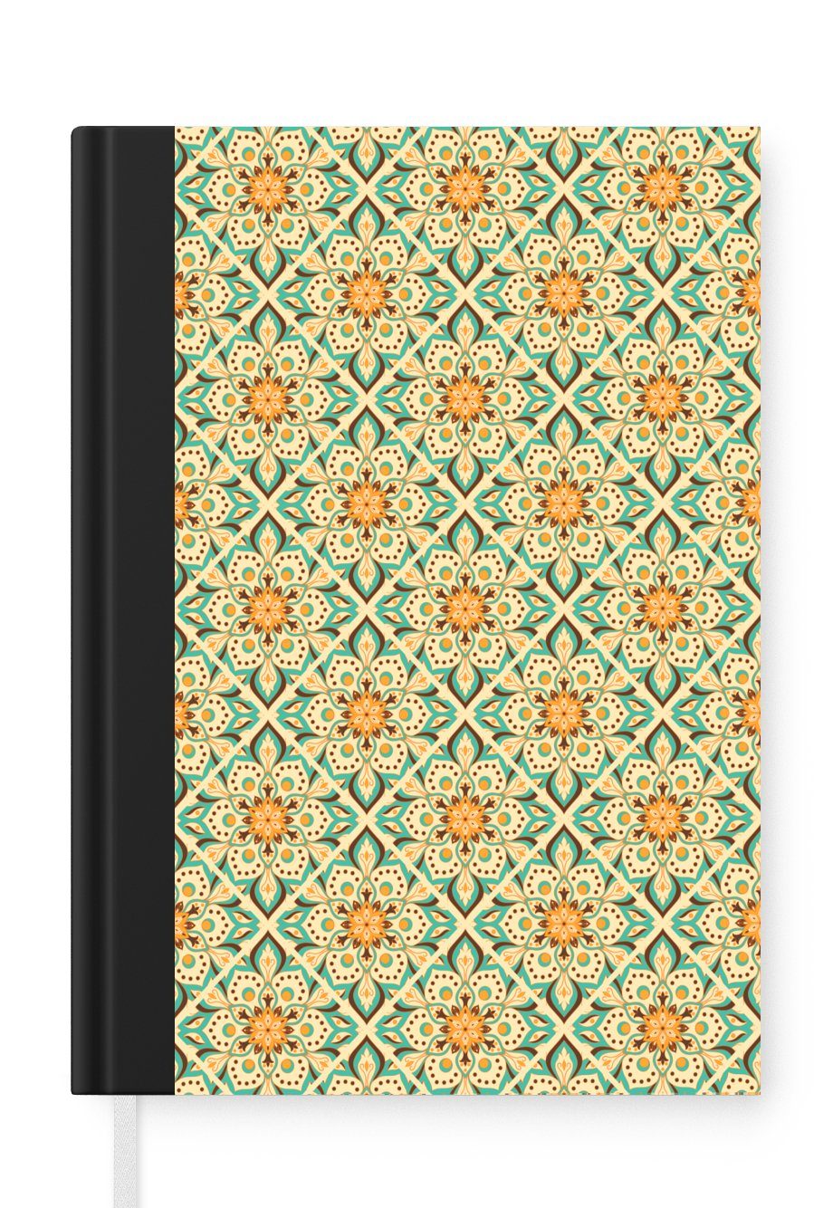 MuchoWow Notizbuch Boho - Muster - Mandala - Blumen, Journal, Merkzettel, Tagebuch, Notizheft, A5, 98 Seiten, Haushaltsbuch