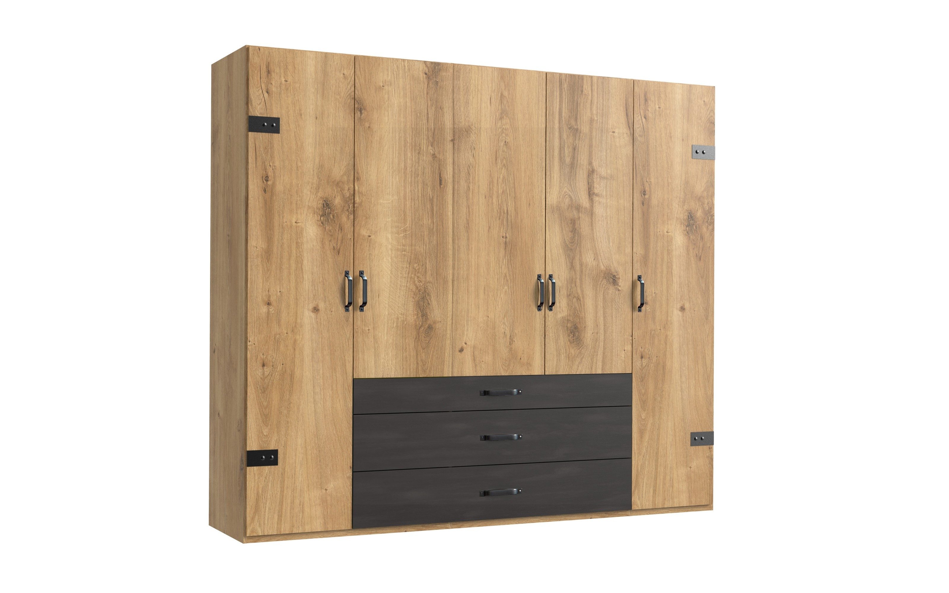 Wimex Kleiderschrank in Plankeneiche mit 3 Schubladen und 5 Türen (BxHxT: 250x216x58 cm)