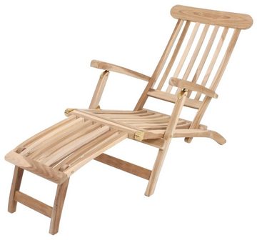 Garden Pleasure Gartenliege, Teak Deckchair Garten Holz Relax Liege Sonnenliege Möbel