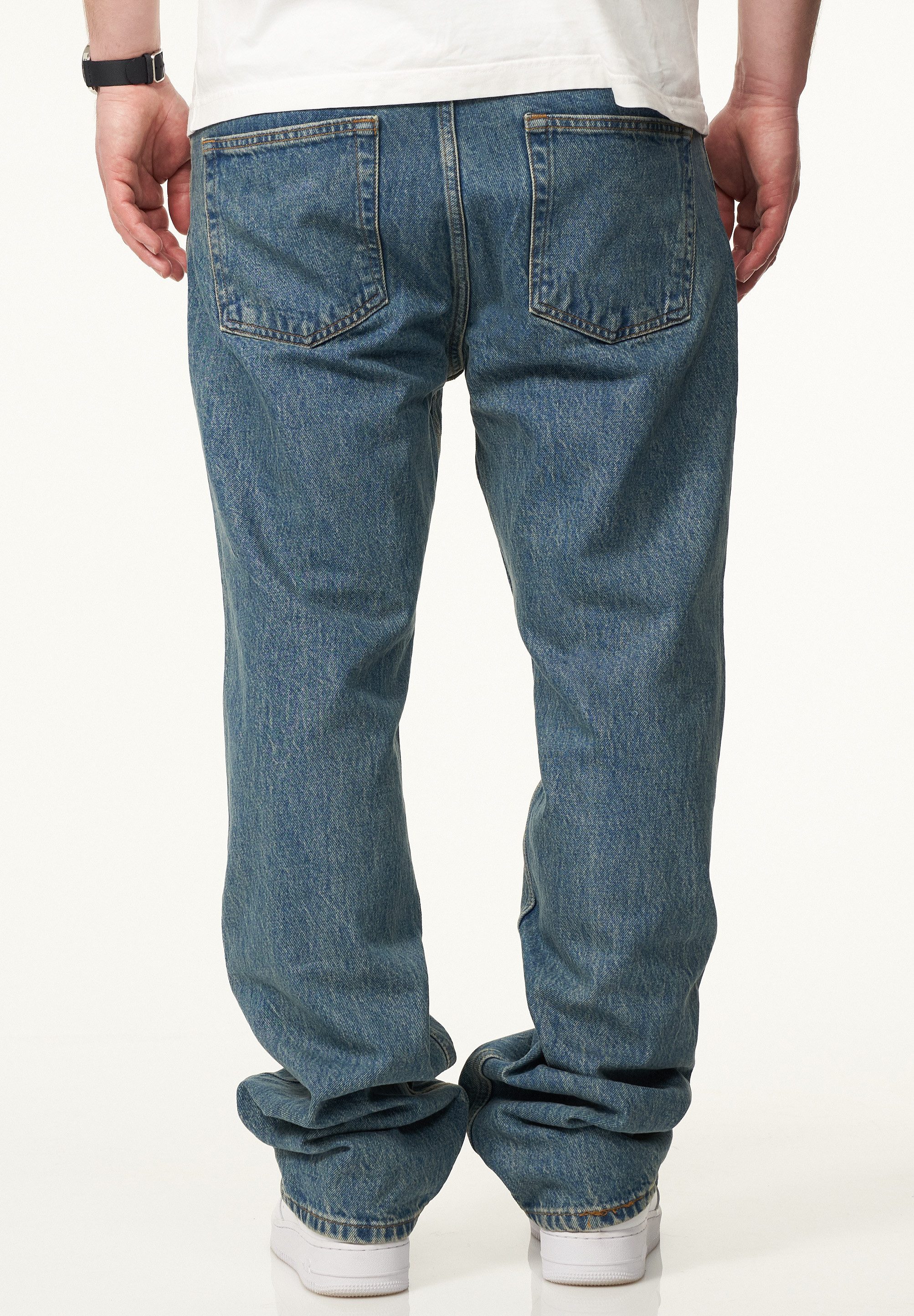 DAILY COTTON Straight-Jeans DCPARADERA Herren Lange Hose Jeans Ripped Straight-Fit
