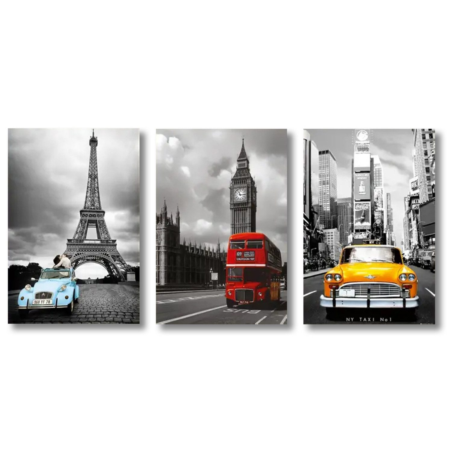 TPFLiving Kunstdruck OHNE RAHMEN, Impressionen Paris, London, New York - au günstig online kaufen