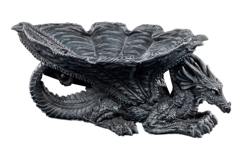 Figuren Shop GmbH Aschenbecher Drachen Aschenbecher oder Schale - Fantasy Dekoschalde Dekoration Asch