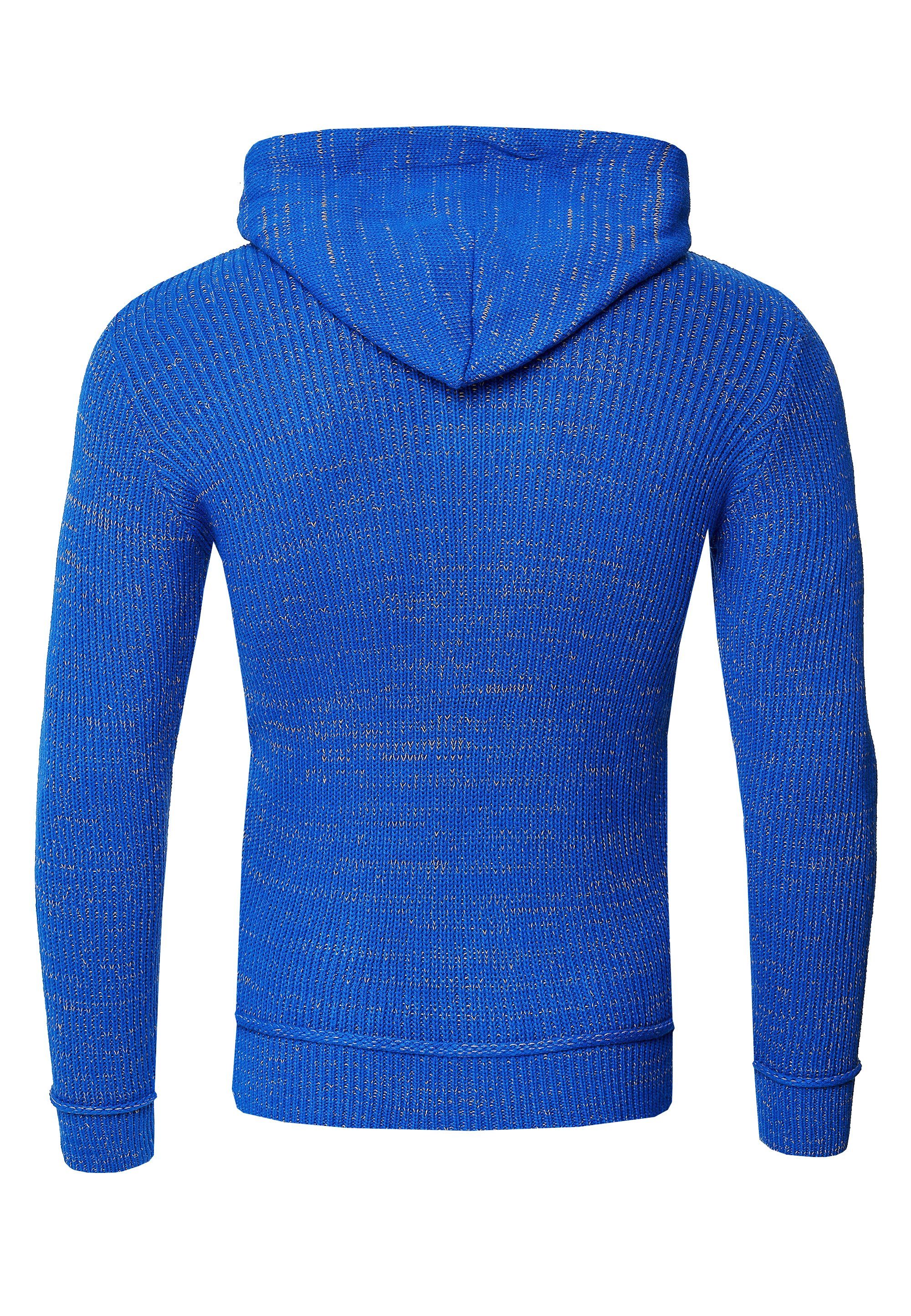 Kapuzensweatshirt stylischem Ausschnitt blau-braun Neal Rusty mit