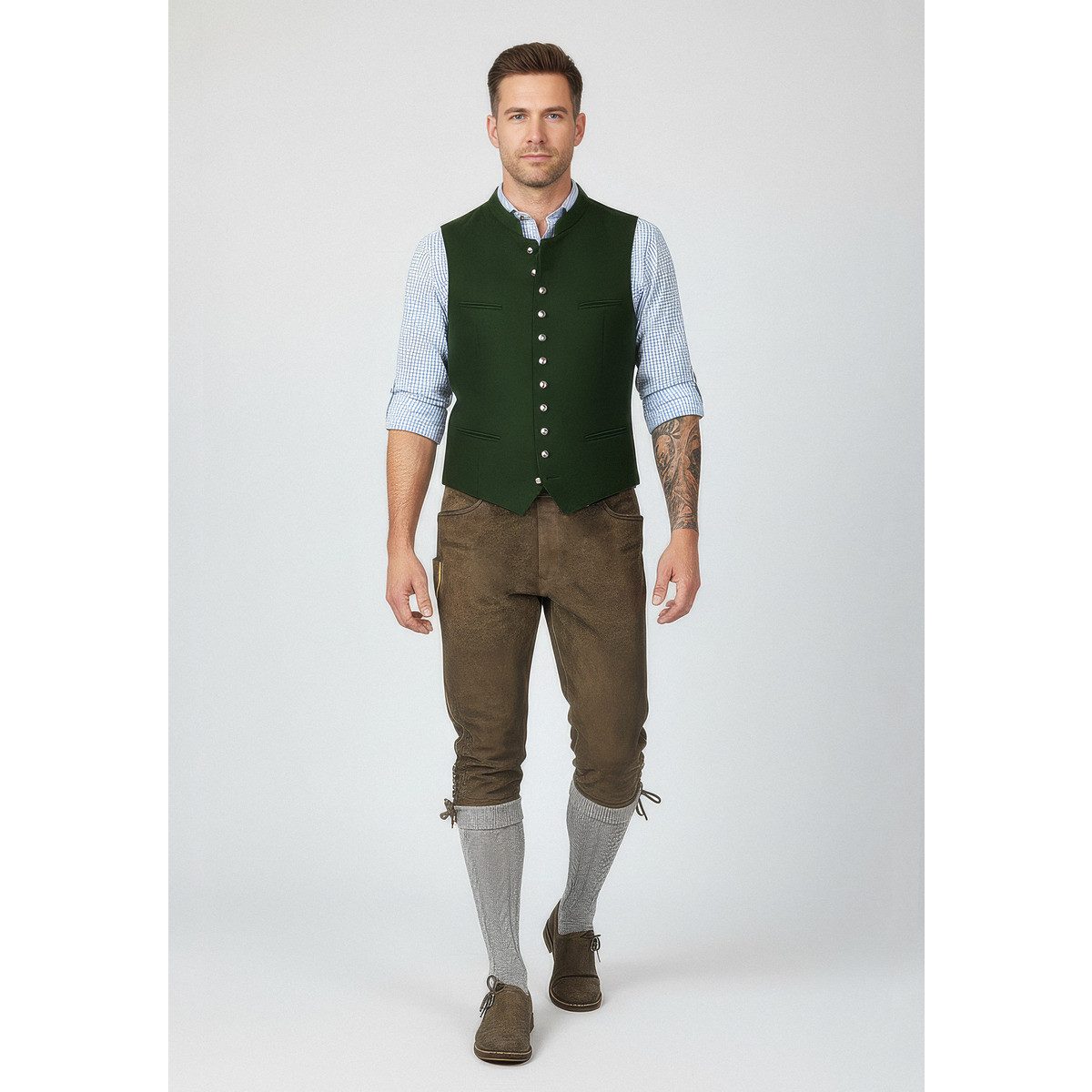 Maddox Trachtenlederhose Leifers Herren (1-tlg) Trachtenlederhose, Trachtenhose, Bayerische Lederhose, Oktoberfest