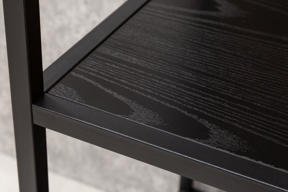 · · SLIM schwarz, mit Wohnzimmer Einzelartikel Holzwerkstoff · 1-tlg., · Bücherregal Ablage LINE Metall 185x135cm Industrial riess-ambiente
