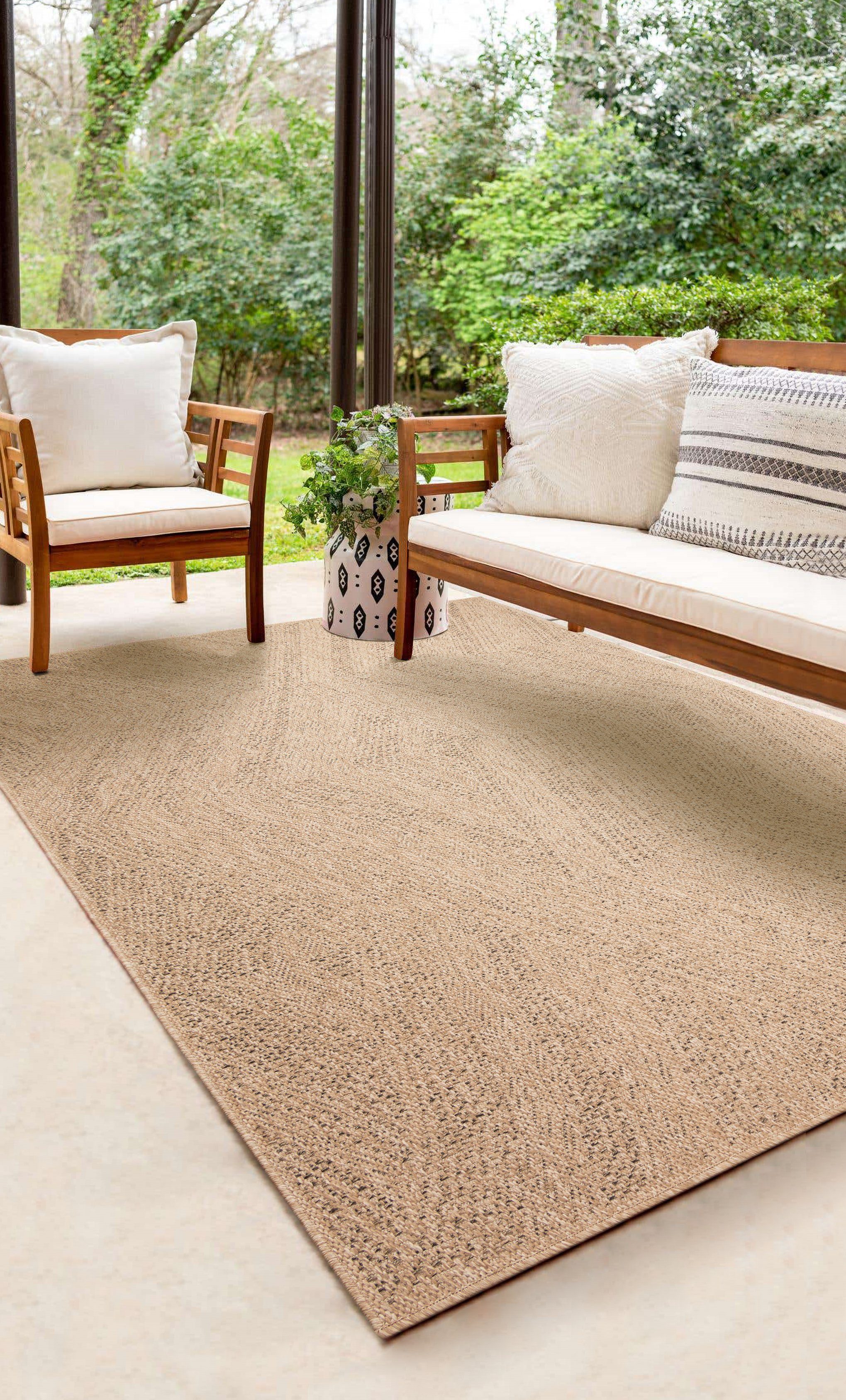 Kansas Teppich Jute the carpet, und Teppich, Terrasse, the Indoor, In- Outdoor Garten, Balkon, robuster Outdoor, carpet -