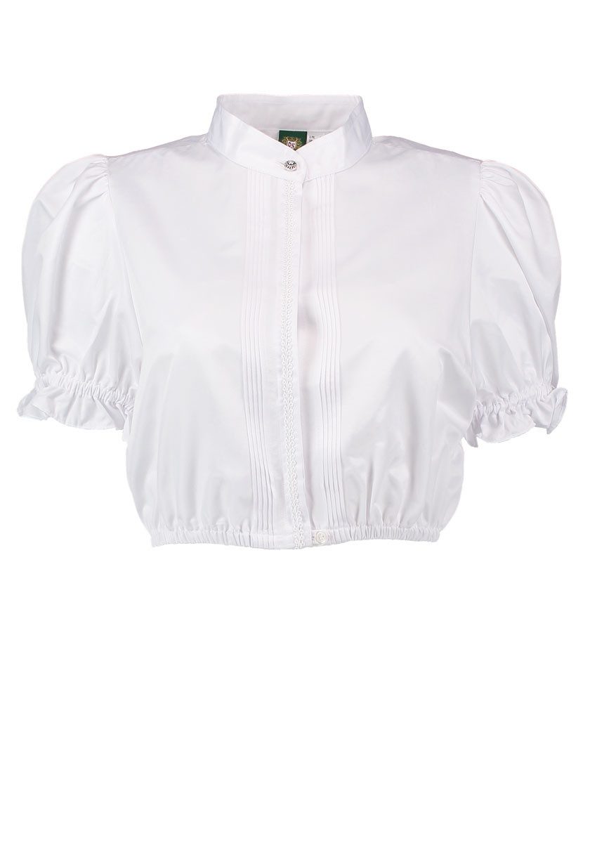 OS Trachten Trachtenbluse Zolaro Unterziehbluse, Stehkragen, 1/2-Arm, Biesen