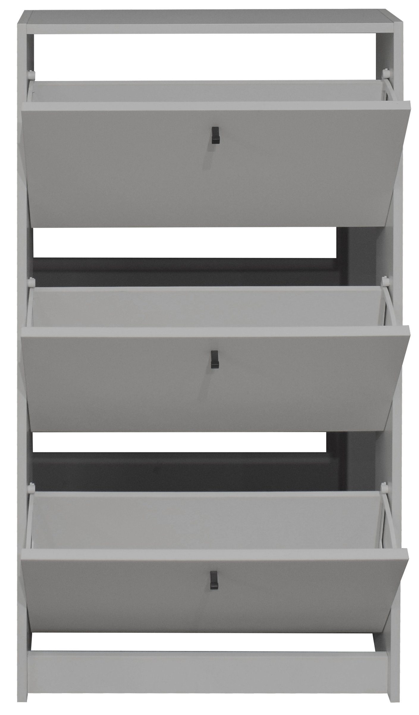 Mäusbacher Schuhkipper in kreidegrau matt lack, Holzwerkstoff - 60x104x16cm (BxHxT)