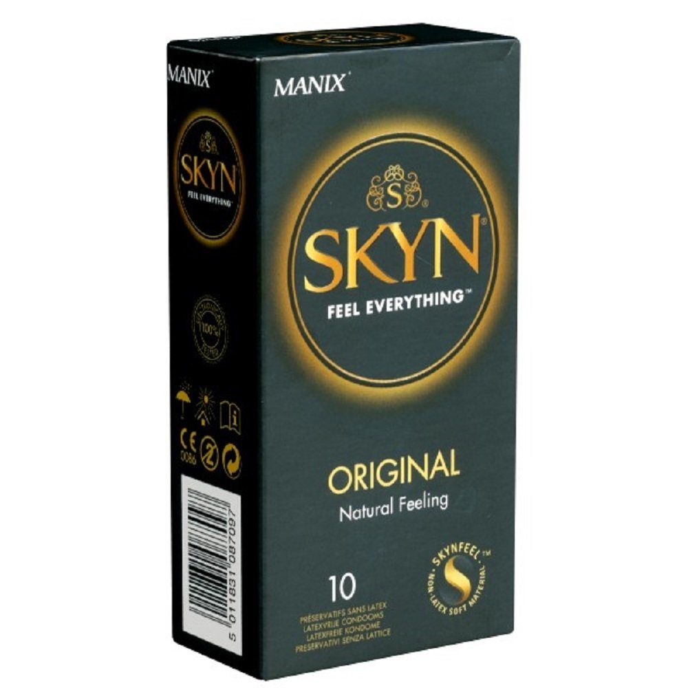 SKYN Kondome Original (Natural Feeling) 53mm Breite, Packung mit, 10 St., hypoallergene Kondome, ideal für Latexallergiker, seidenweiche latexfreie Kondome aus Sensoprène™