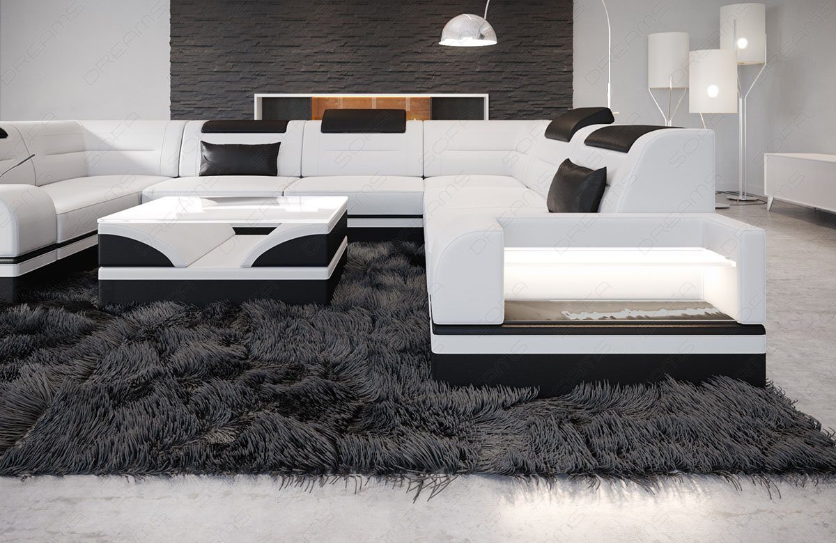 Form Bettfunktion Designer Sofa Wohnlandschaft wahlweise Leder mit Dreams U Trivento Couch Sofa Ledersofa,