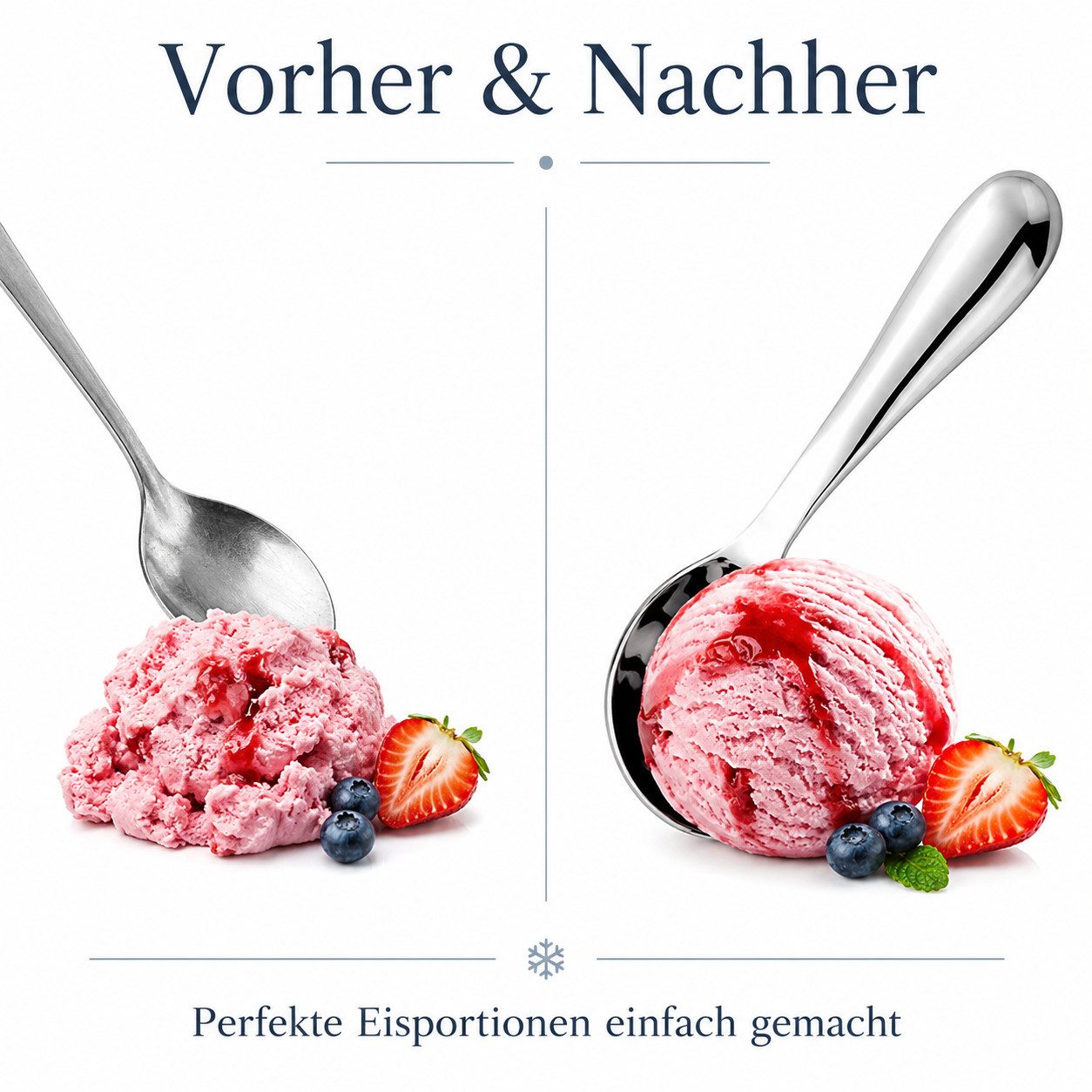 XEOOCE Eisportionierer Eisportionierer Edelstahl Eisschaufel Ergonomischer Griff