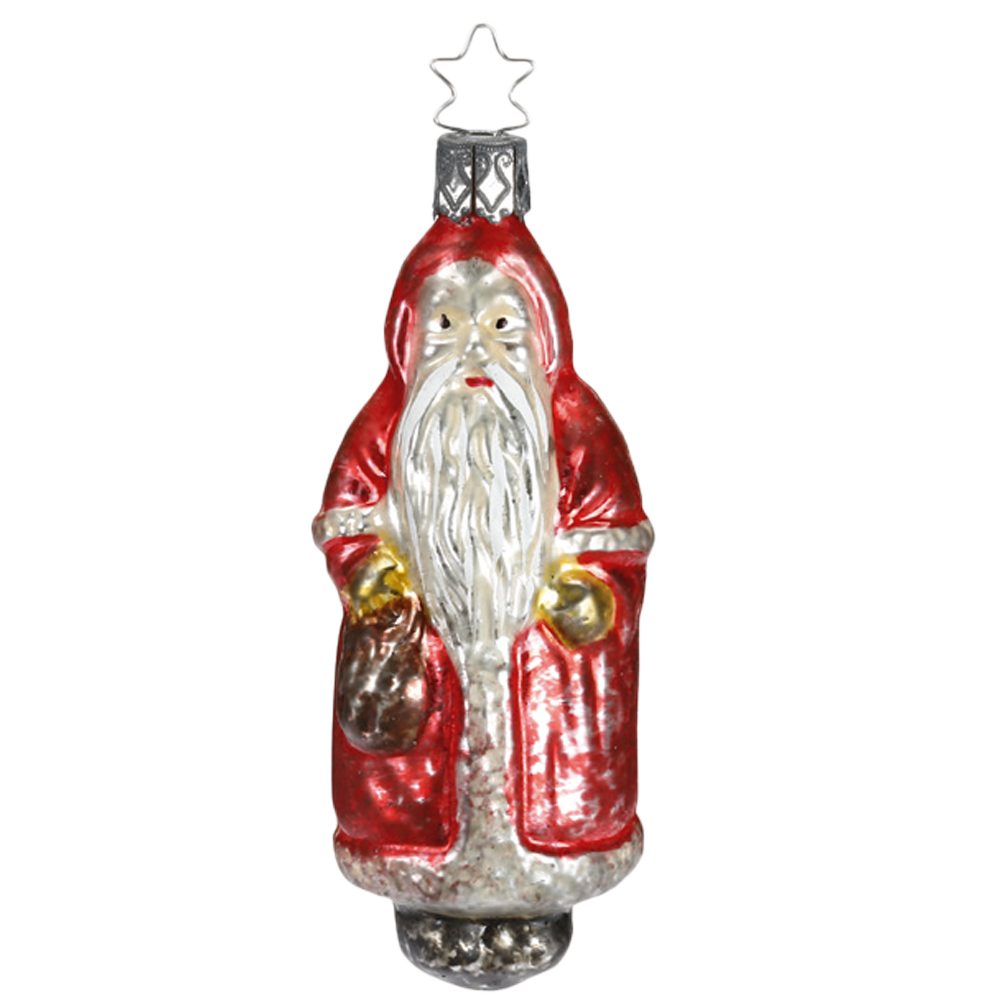 INGE-GLAS® Christbaumschmuck Nostalgischer Santa (1-tlg), mundgeblasen, handbemalt