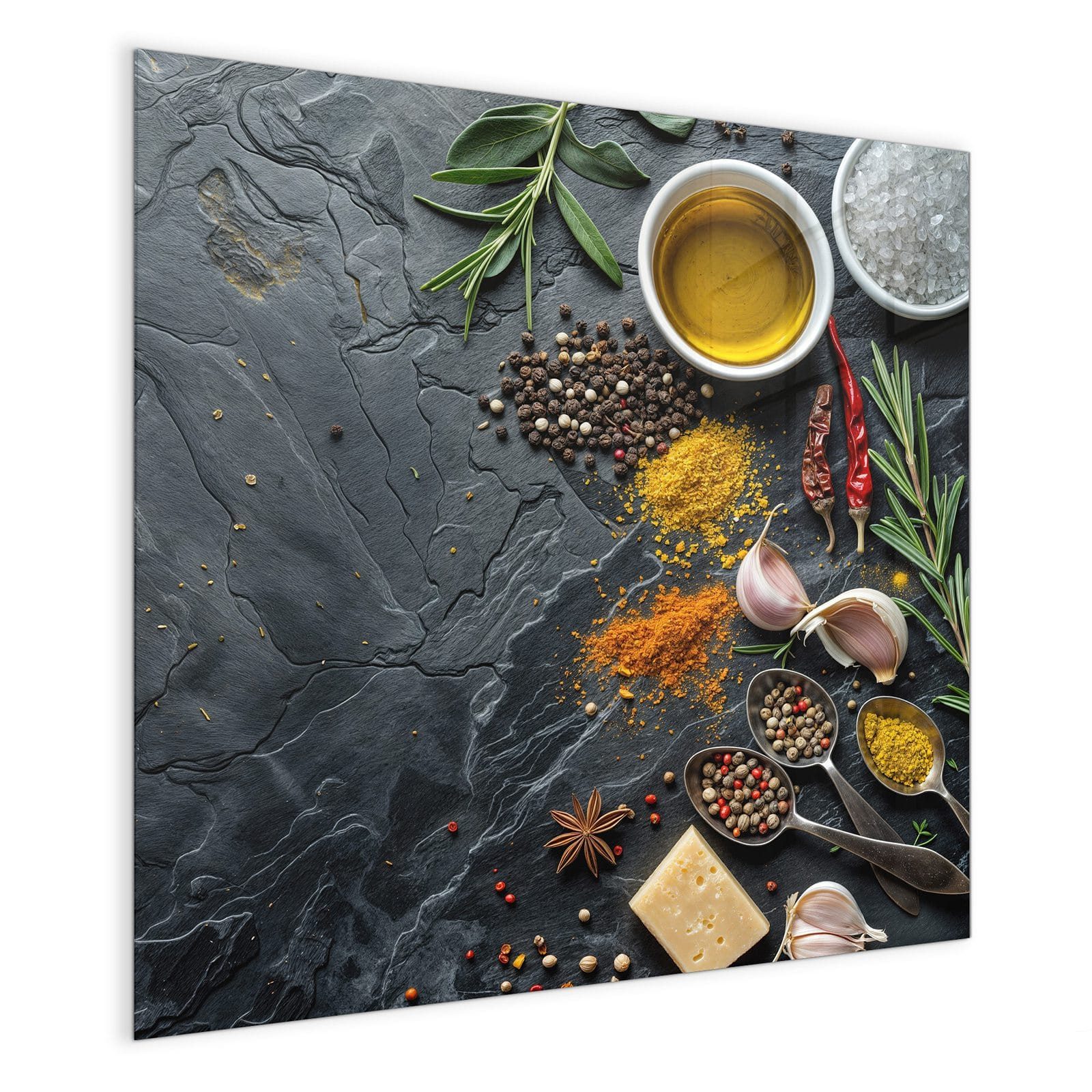 Primedeco Magnettafel Glas Küche Zutaten Pinnwand Whiteboard beschreibbar, günstig online kaufen