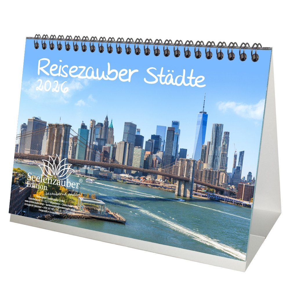 Seelenzauber Tischkalender Städtezauber DIN A5 Tischkalender für 2026 Städte - Seelenzauber