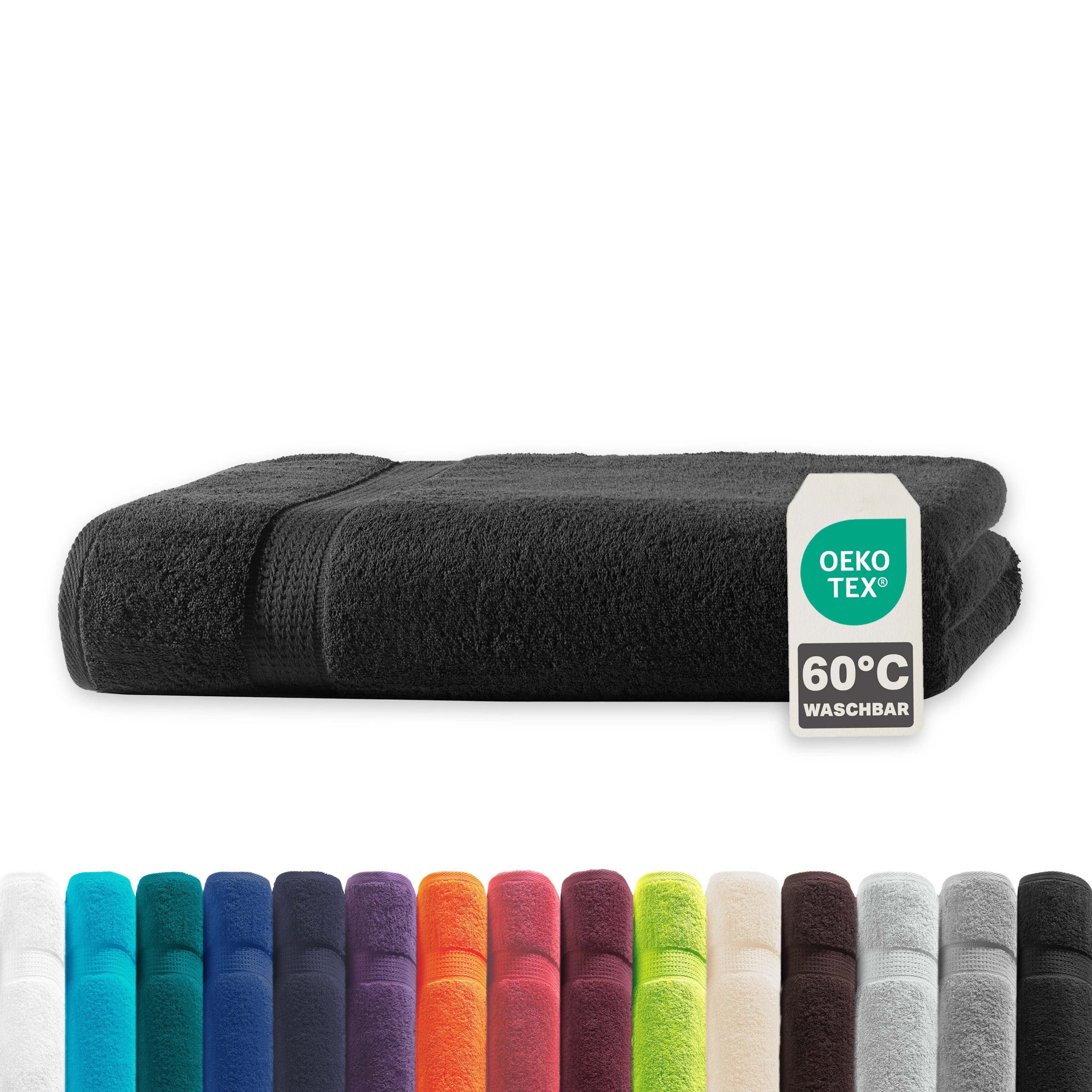 Devior Handtuch Set Frottierserie Elegance in vielen Farben, hochwertig mit 500 g/m², Badetuch - 100% Baumwolle (1-St), 100x150 cm, ideal für Bad & Sauna, 60° Wäsche, trocknergeeignet