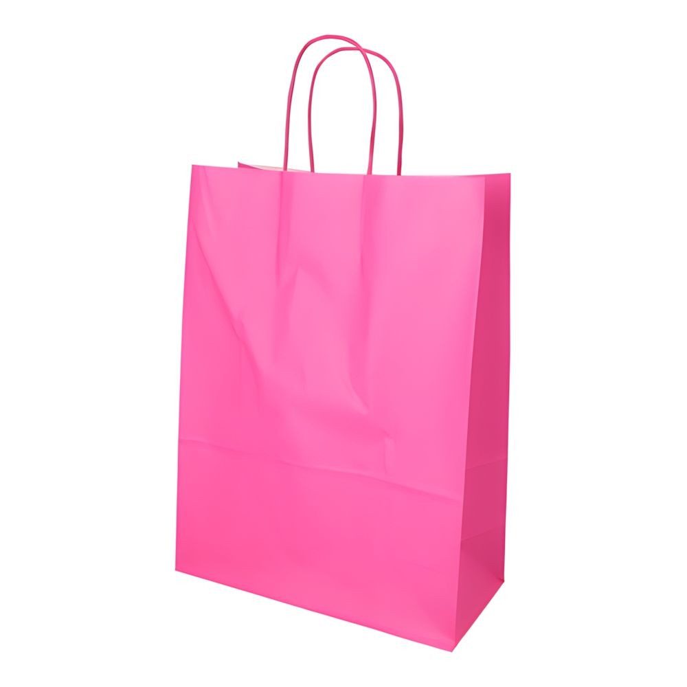 PAPSTAR Tragetasche 250x Tragetaschen Papier 35 x 26 x 12 cm pink mit gedrehtem Tragegriff