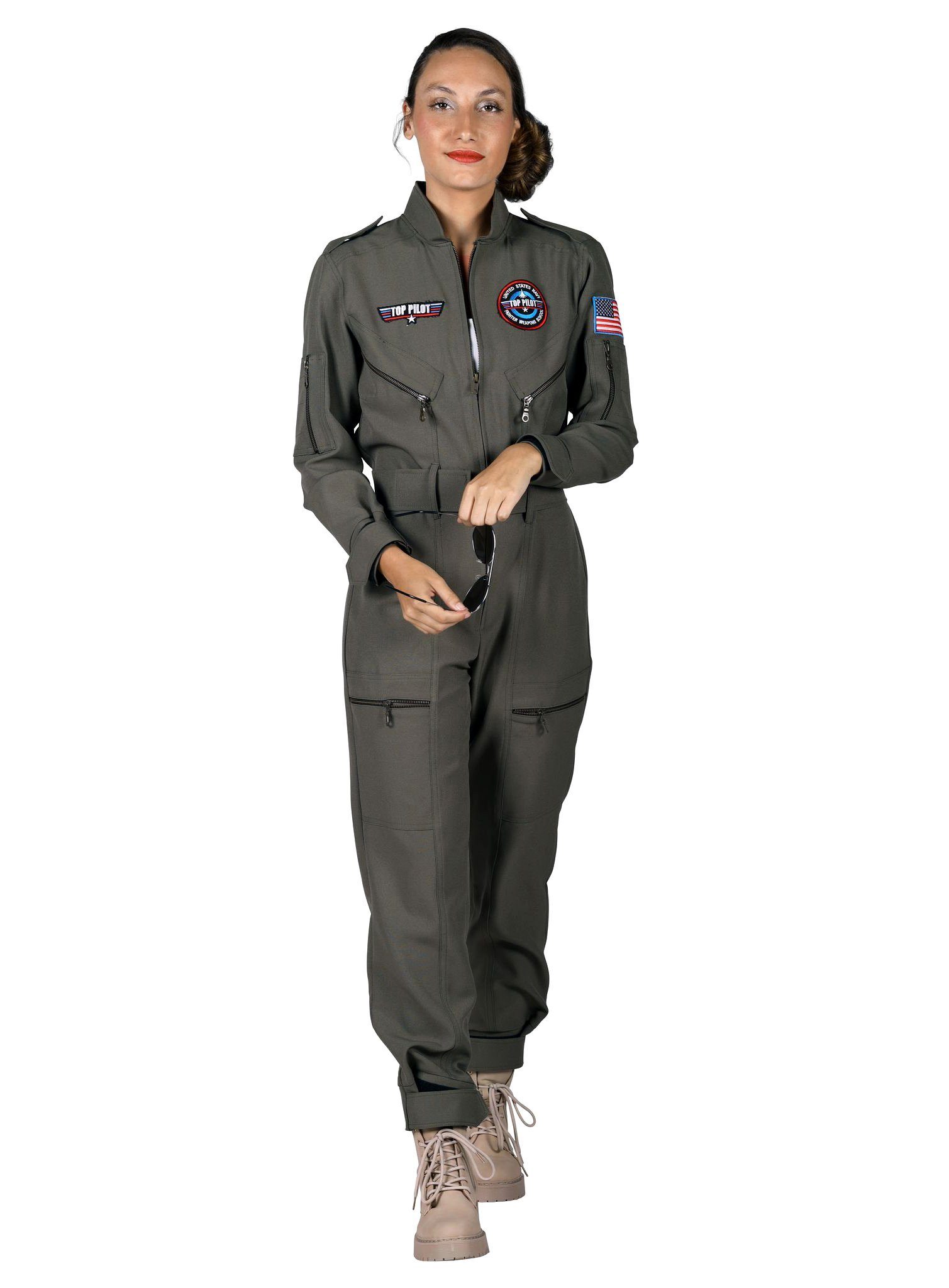 thetru Kostüm Top Pilot Fliegeroverall für Frauen, Pilotenkostüm für Damen günstig online kaufen