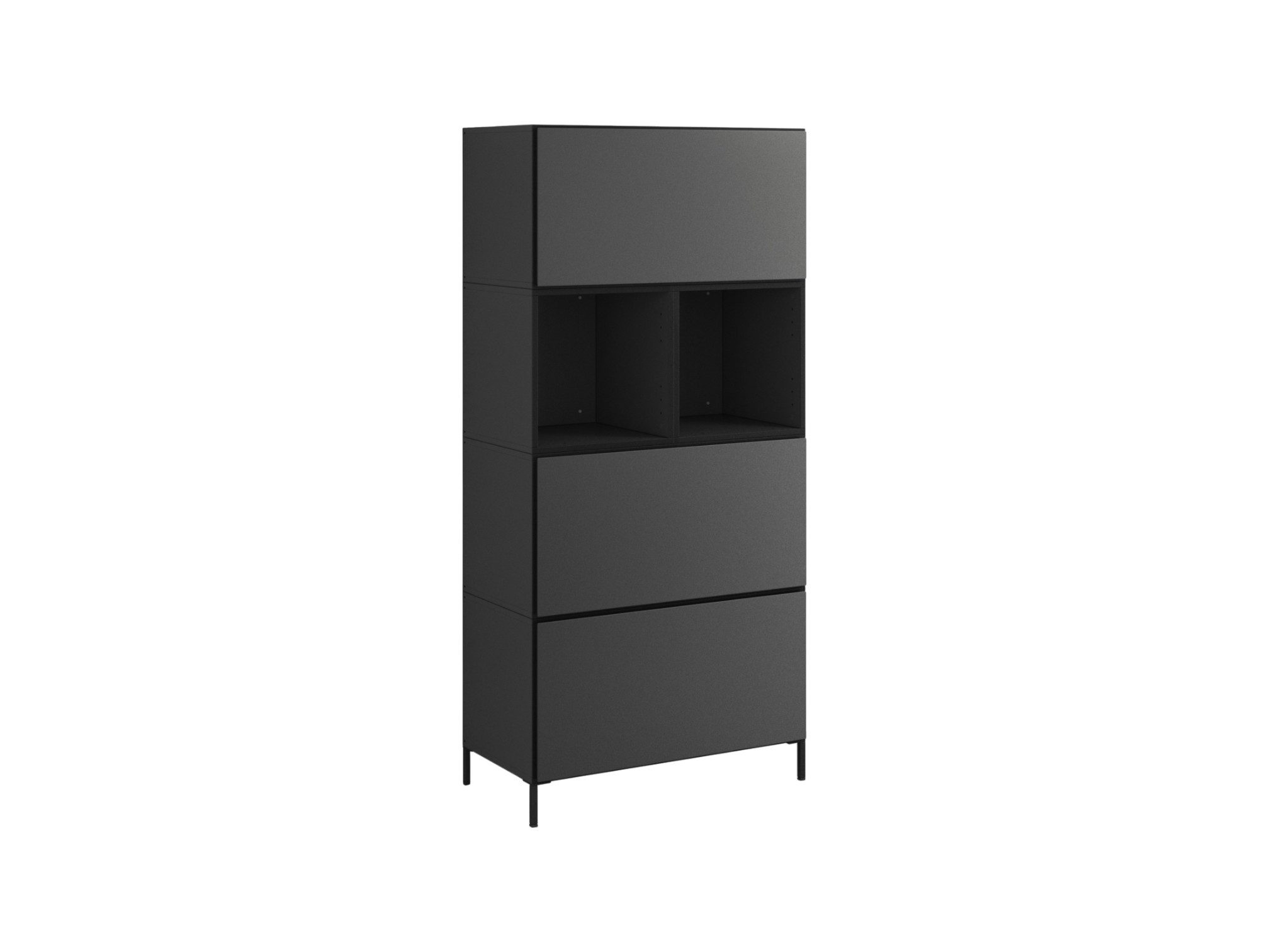 moebel-dich-auf Highboard VARIANTO 8 (Set 5 tlg., Sideboard, 3 Schränke mit Klappen, 2 Regale), Soft-Close, 76 cm breit x 152 cm hoch