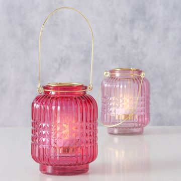 BOLTZE Windlicht 3er Set Teelichthalter Glas 13cm - Kerzenständer & Windlichter Deko (2 St), aus Glas