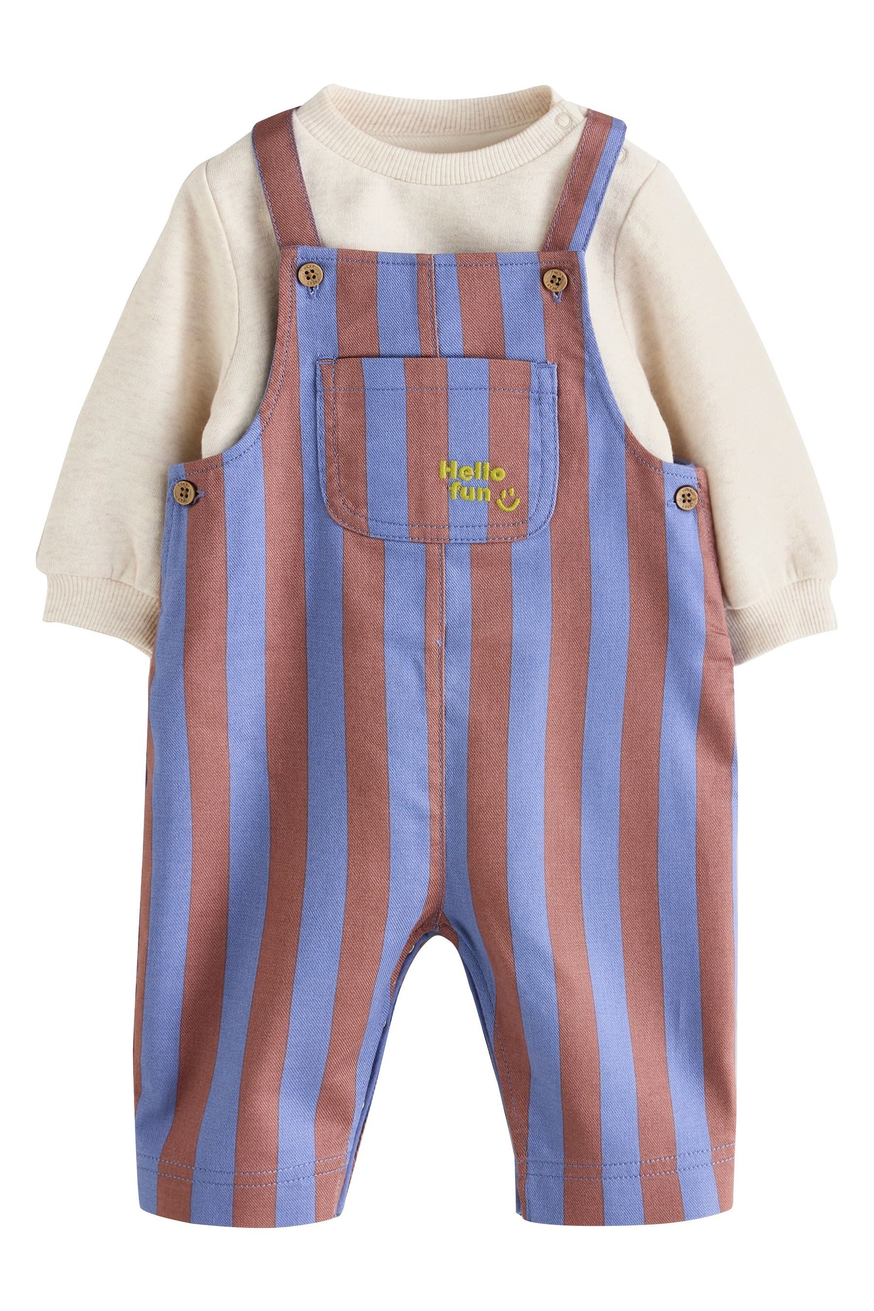 Next Body & Hose Twill-Latzhose und Bodysuit für Babys im Set (2-tlg)