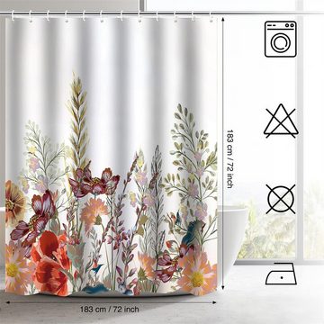 RefinedFlare Duschvorhang Pastoraler, schlichter, wasserfester Duschvorhang mit Blumenmuster (1-tlg)