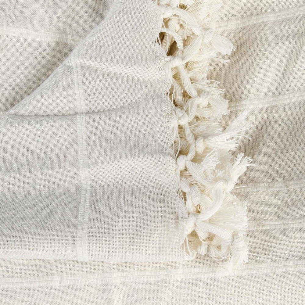 Atmosphera Créateur d'intérieur Tagesdecke Tagesdecke mit Fransen, Bettüberwurf, 230 x 250 cm, beige