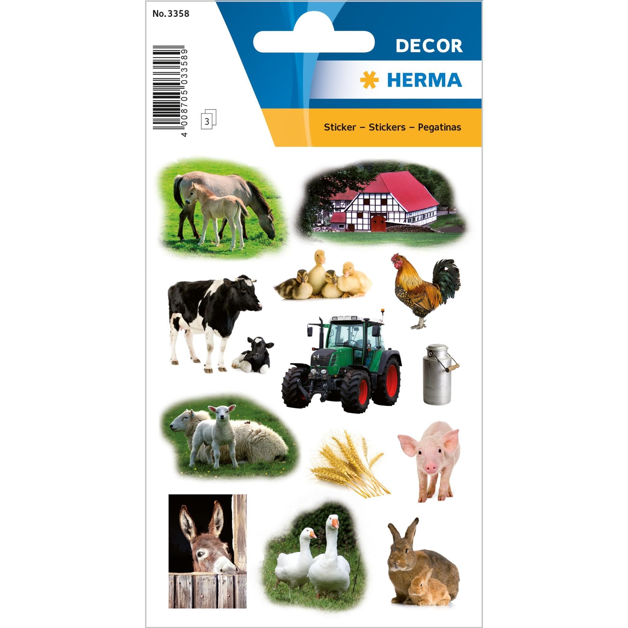 HERMA Sticker Herma Sticker DECOR Tiere Bauernhoftiere 3 Bl