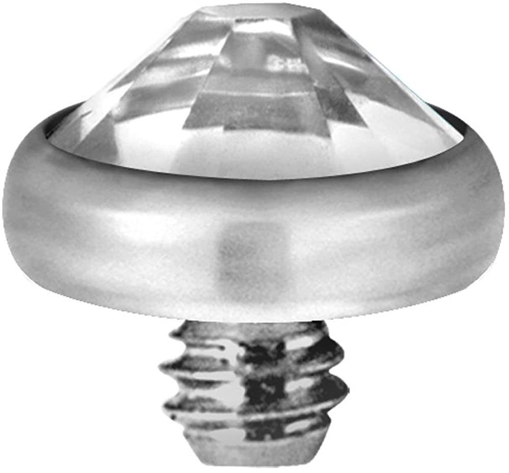 Piercing-Set Micro Aufsatz Dermal Anchor Piercing G23 Kristall Stein - Weiss.T-IADJ.CZ.5mm