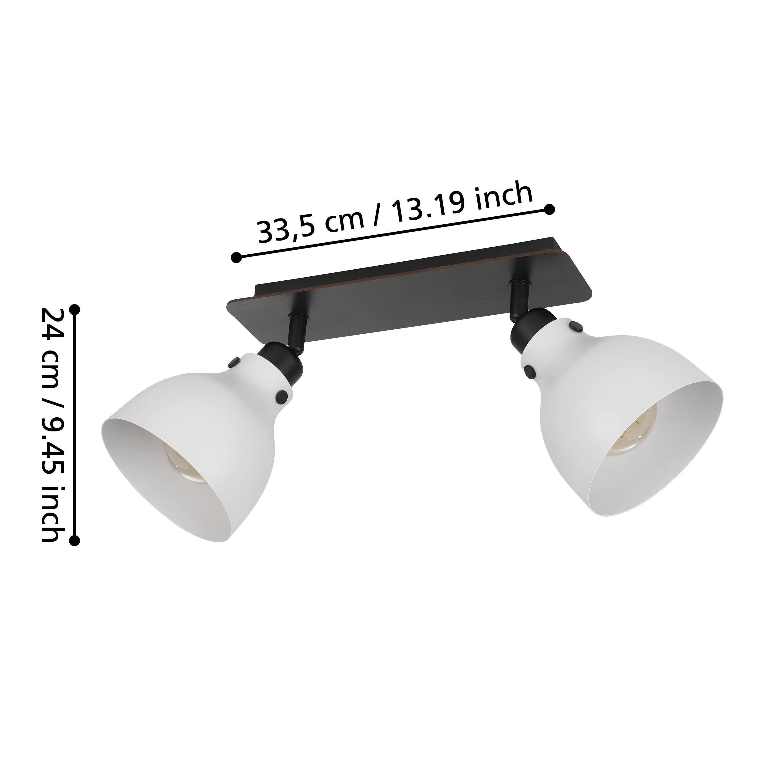 EGLO LED Deckenspot Matlock, Leuchtmittel exklusive, EGLO Spot Matlock grau, schwarz 2X40W L:52 H:22,5 cm