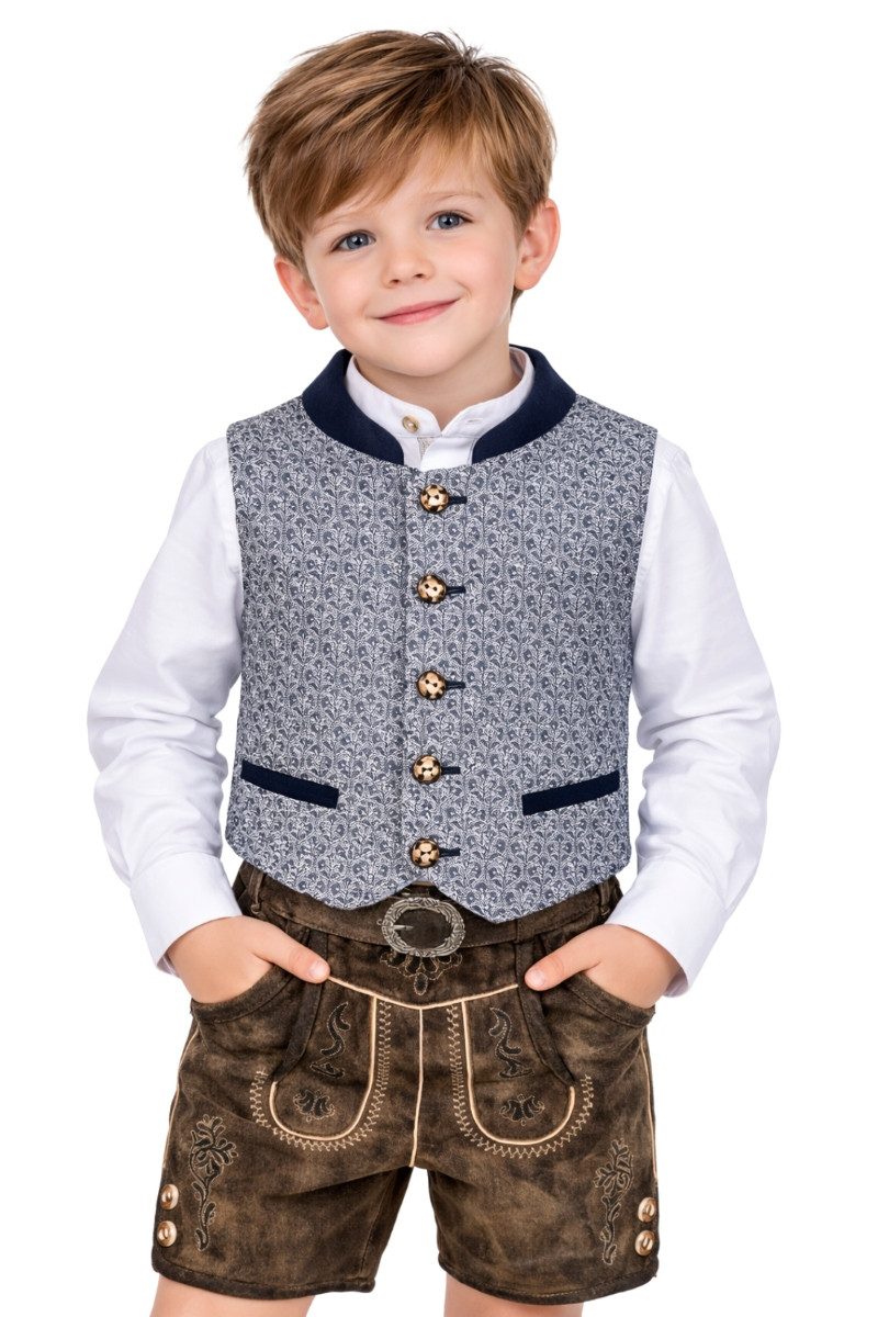 Isar-Trachten Trachtenjacke Kinderweste - AURIN - blau – Bild 3 von 3