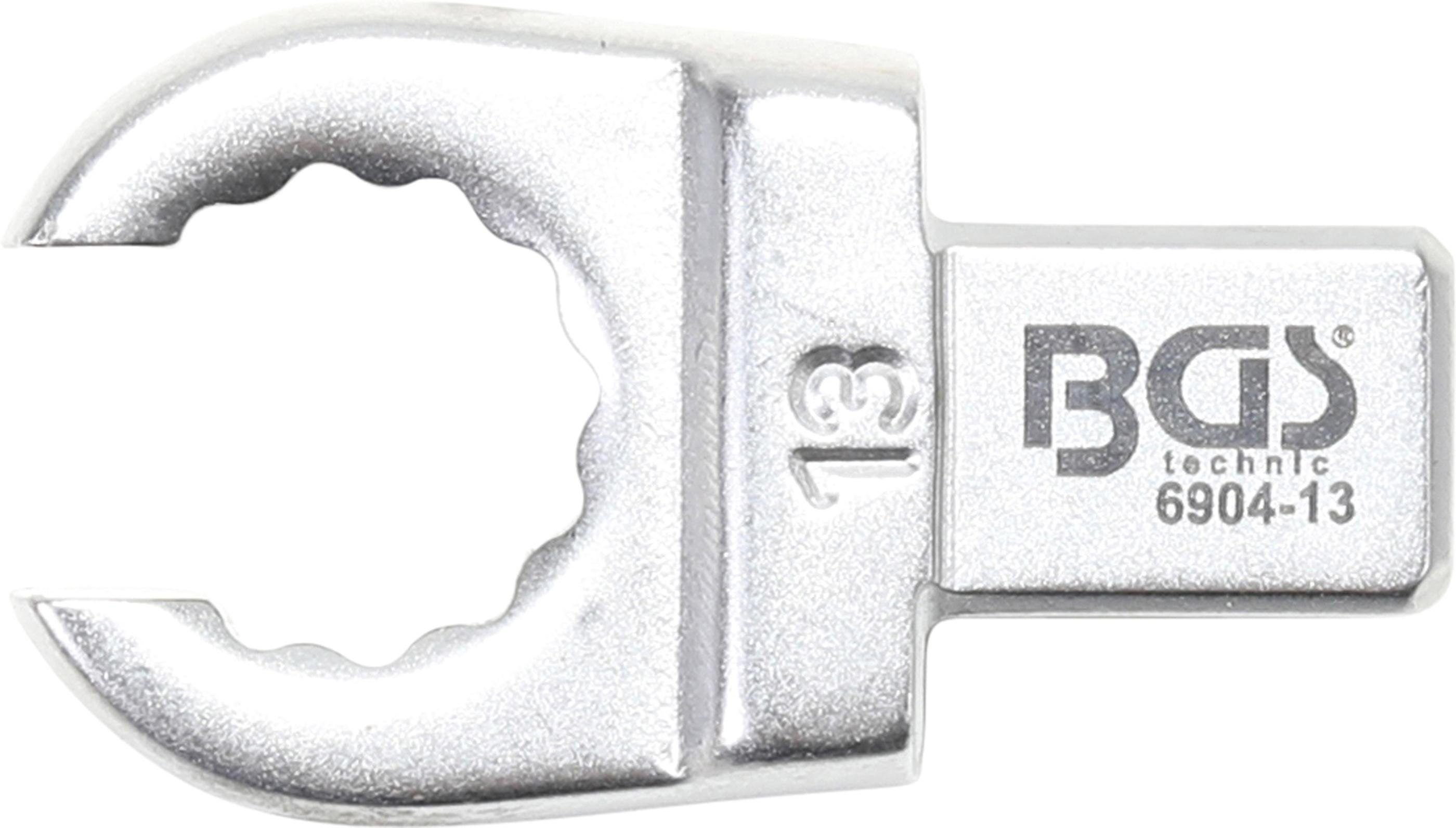 BGS technic Ausstechform Einsteck-Ringschlüssel, offen, 13 mm, Aufnahme 9 x 12 mm