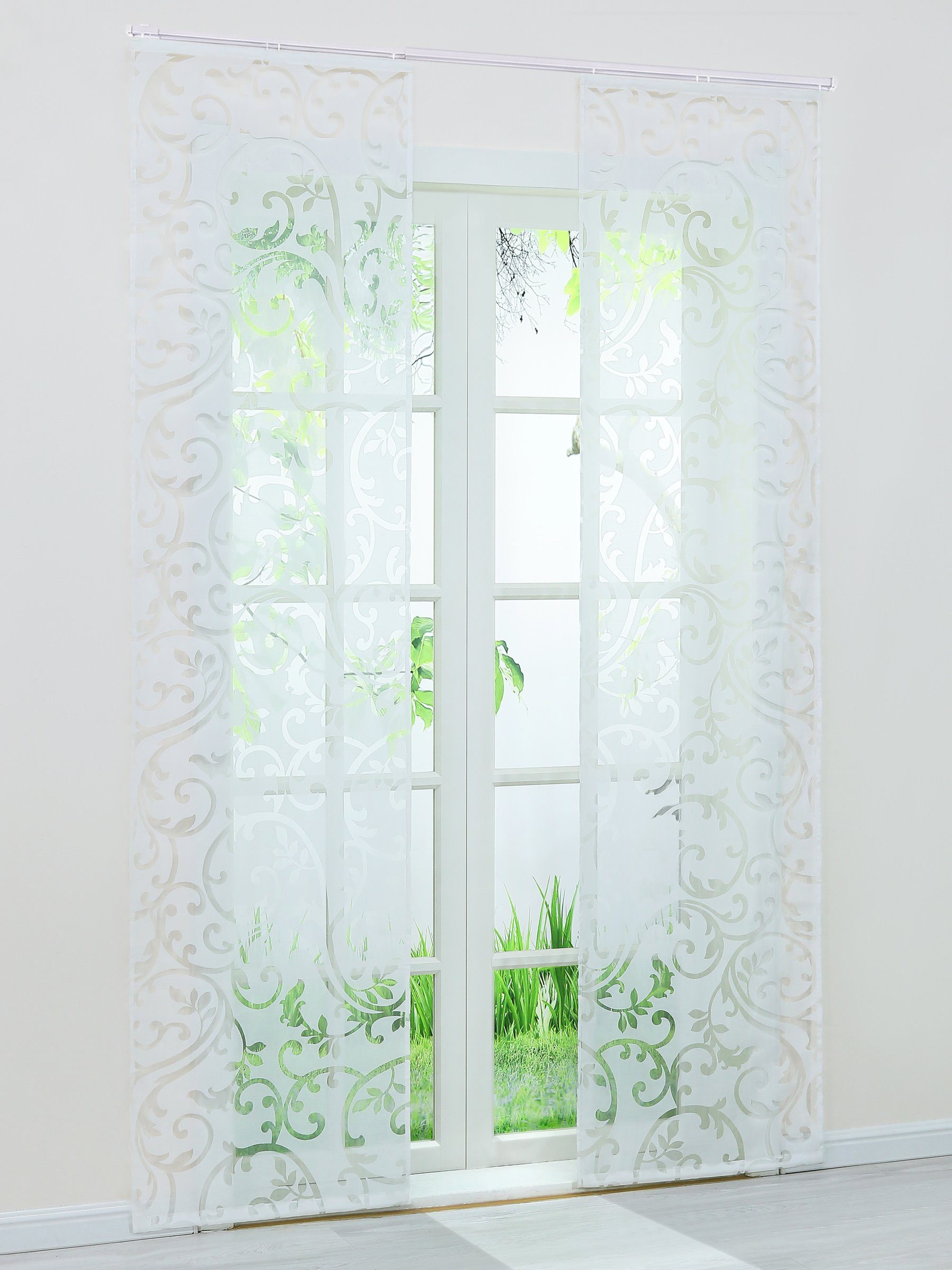 Joyswahl Schiebegardine Karle (2 St), Klettband, Ausbrenner Flächen günstig online kaufen