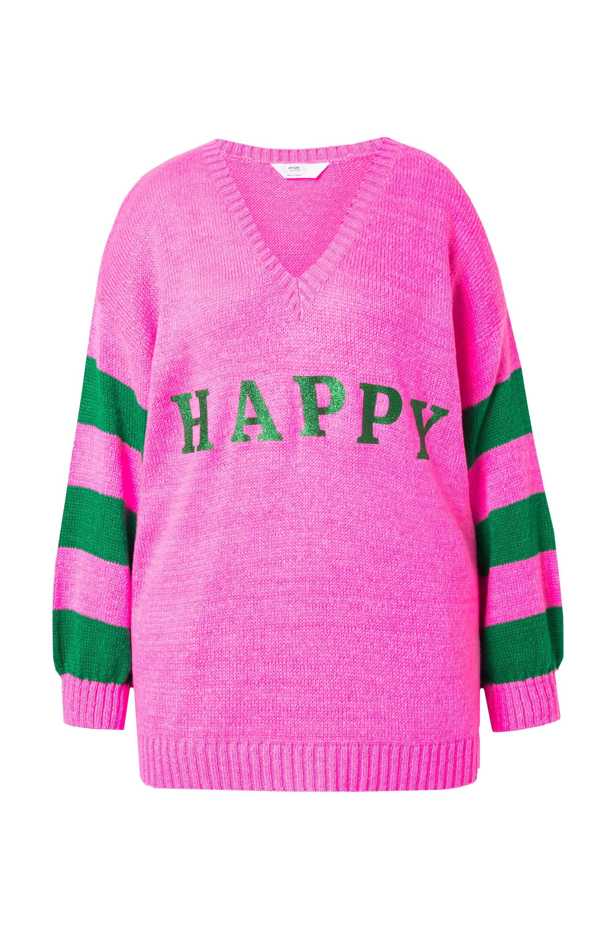 Angel of Style Strickpullover Pullover oversized HAPPY Ringel-Ärmel günstig online kaufen