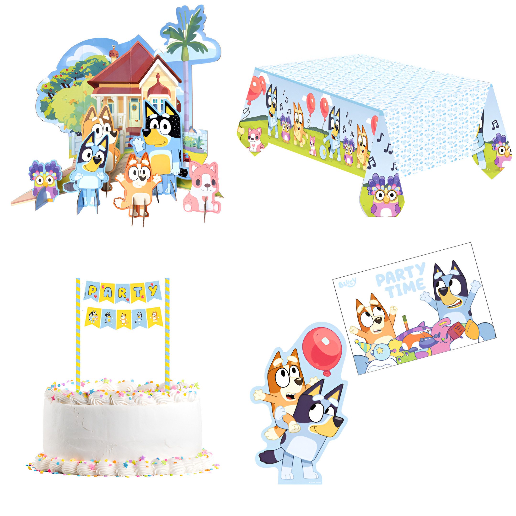 Bluey Papierdekoration Bluey und Bingo Kinder 18 tlg Party Set Geburtstag Kinderparty