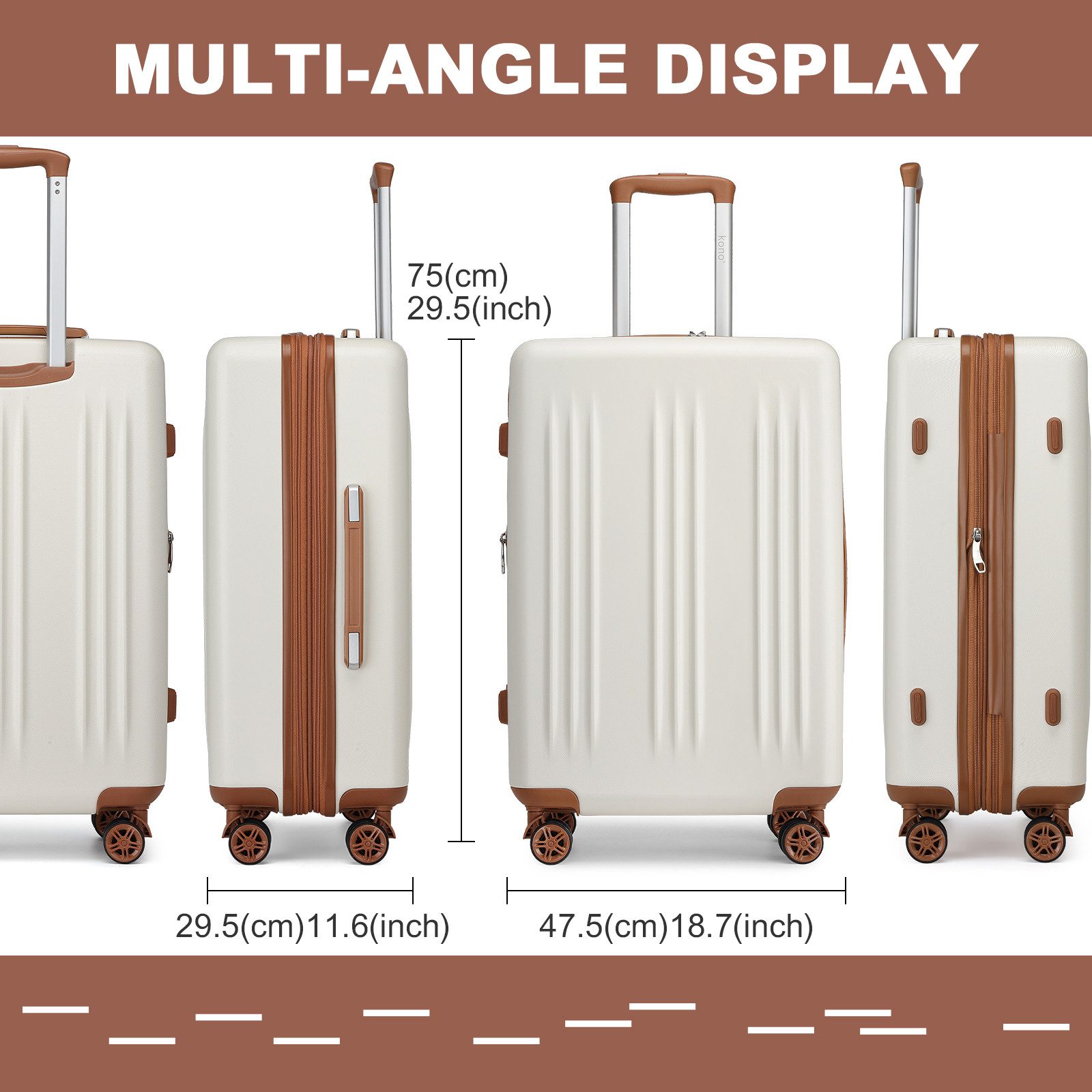 KONO Koffer Handgepäck-Trolley, Ultraleichter Hartschalenkoffer günstig online kaufen