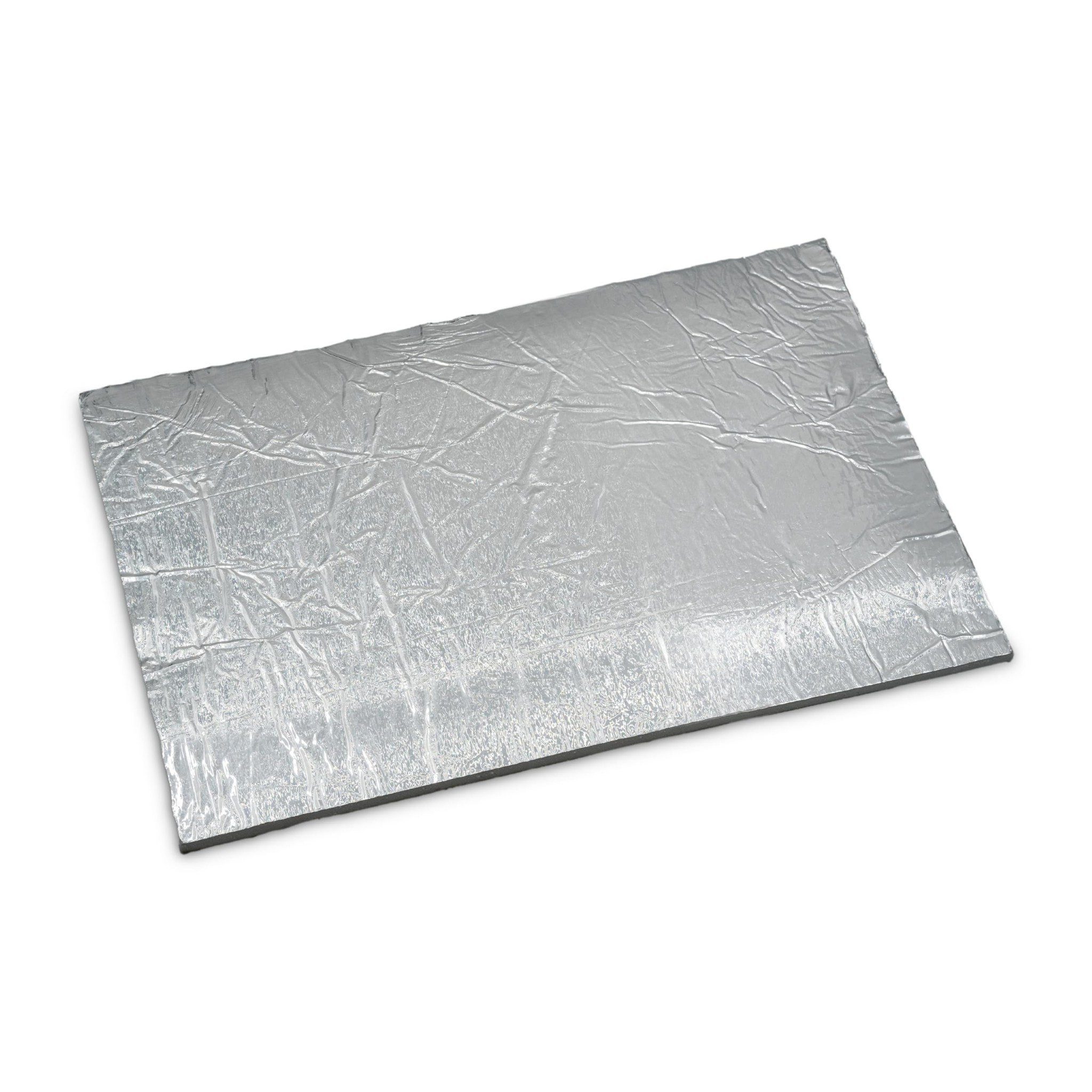 Feuerfest 123 GmbH Glasgewebematte Hitzeschutz - Keramikfasermatte mit Alubeschichtung 500 x 300 x 5 mm, Hochtemperatur-Isolierung - Aluminiumsilikat, hitzebeständig