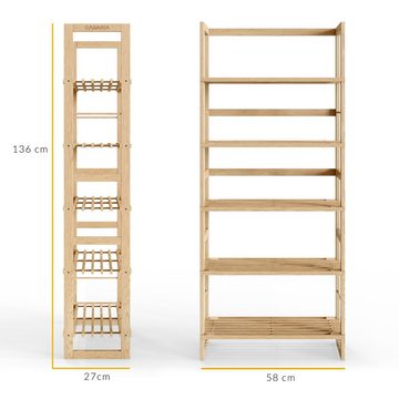 Casaria Standregal Öland, Badregal Holz 5 Böden Kellerregal Holzregal Bad Badezimmer Keller