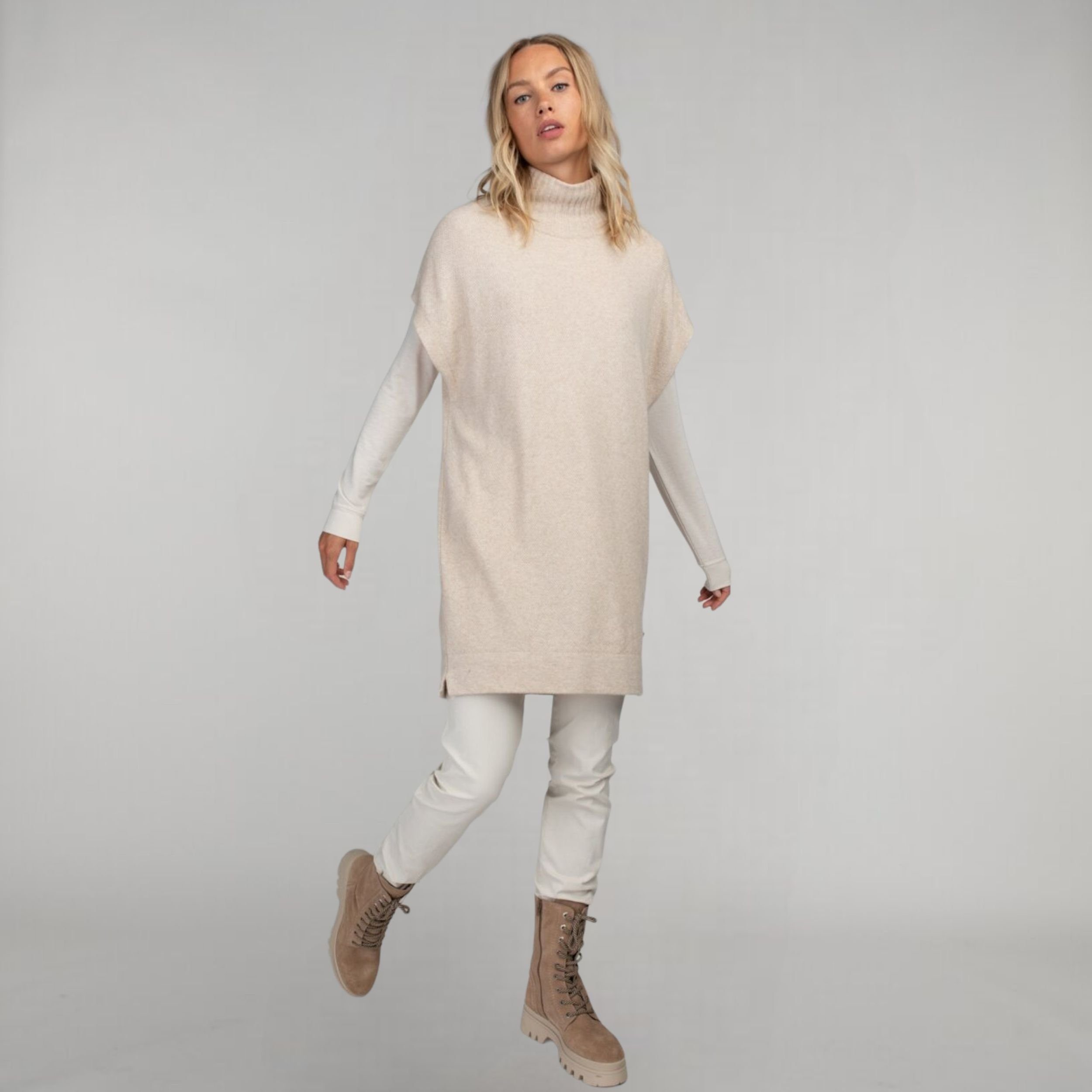 Strickkleid Eneka Strickkleid mit Kaschmir in Beige