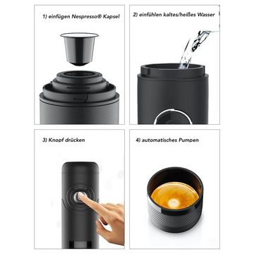 Dreiklang Reisekaffeemaschine Dreiklang be smart® tragbare Espressomaschine Akku