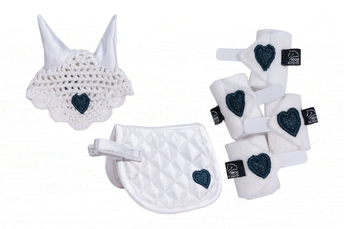 HKM Kuscheltier "Turnierset" Cuddle Pony Schabracke, Fliegenhaube und Bandagen