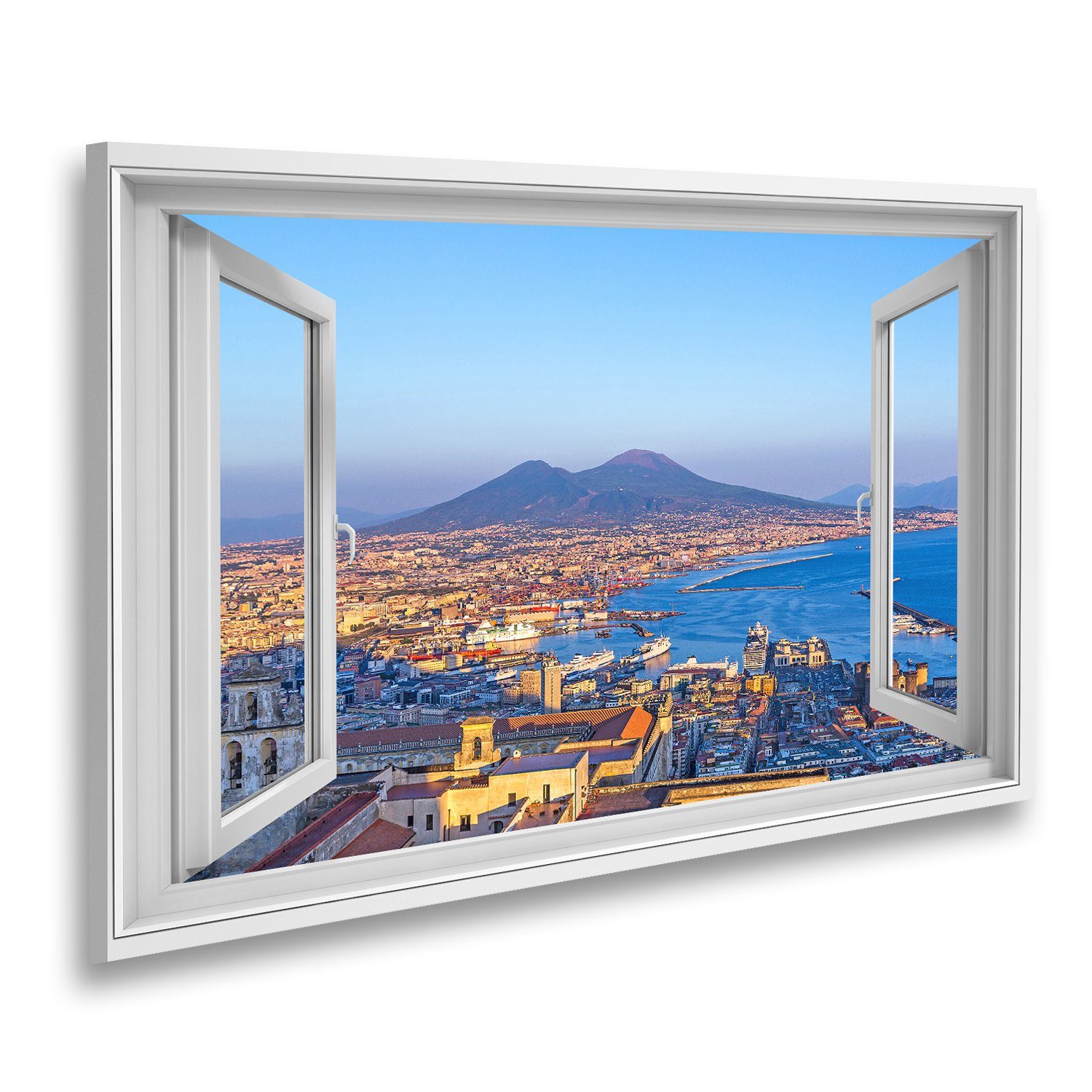 islandburner Leinwandbild Fensterblick Neapel Neapel und günstig online kaufen