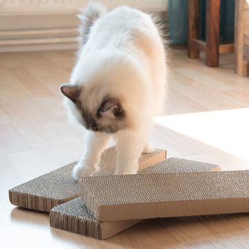Navaris Tier-Beschäftigungsspielzeug 3er Set aus Karton - 41 x 13 x 3 cm Katzen Kratzpappe, Papier