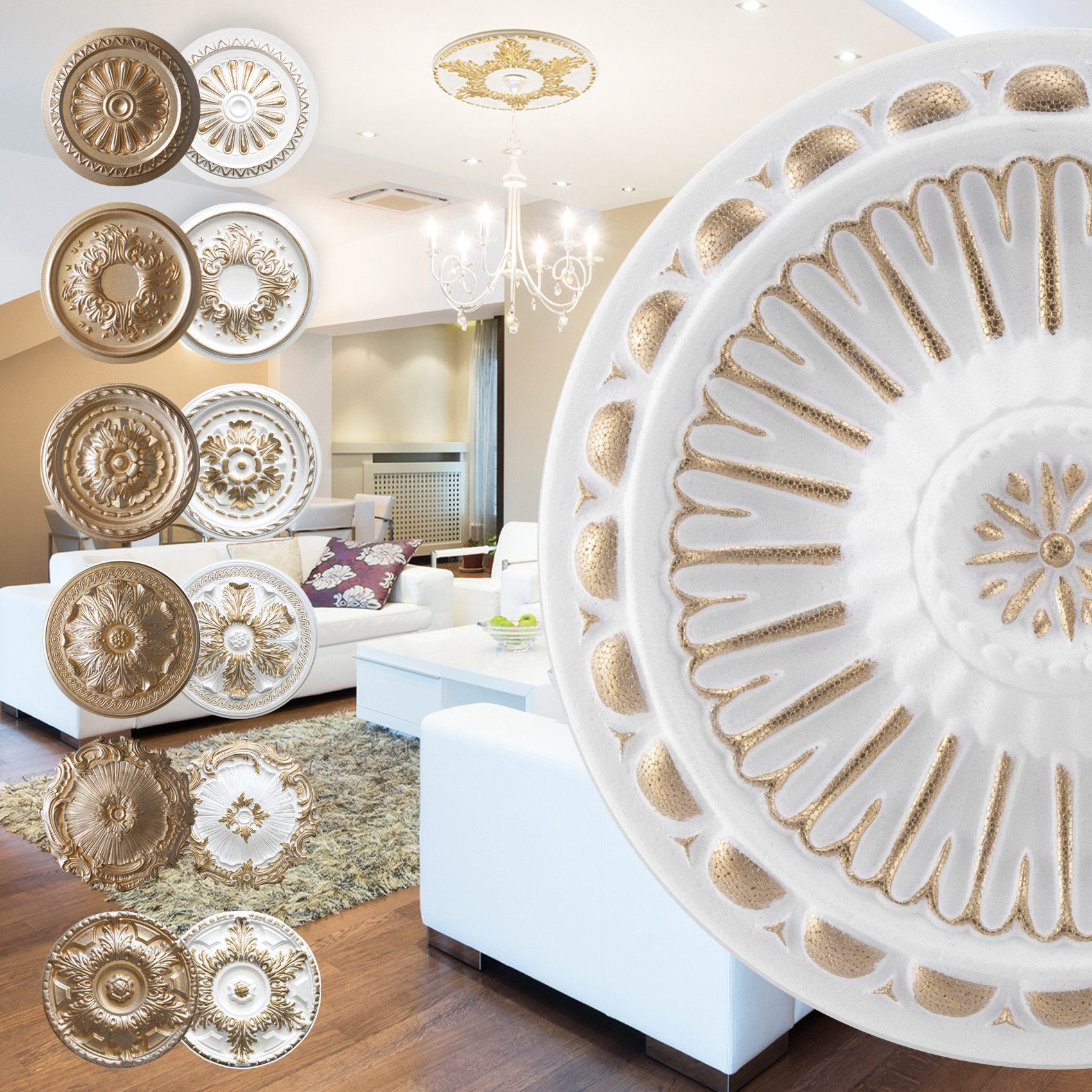 marbet design Wanddekoobjekt R-16 Gold (Stuckrosette günstig online kaufen