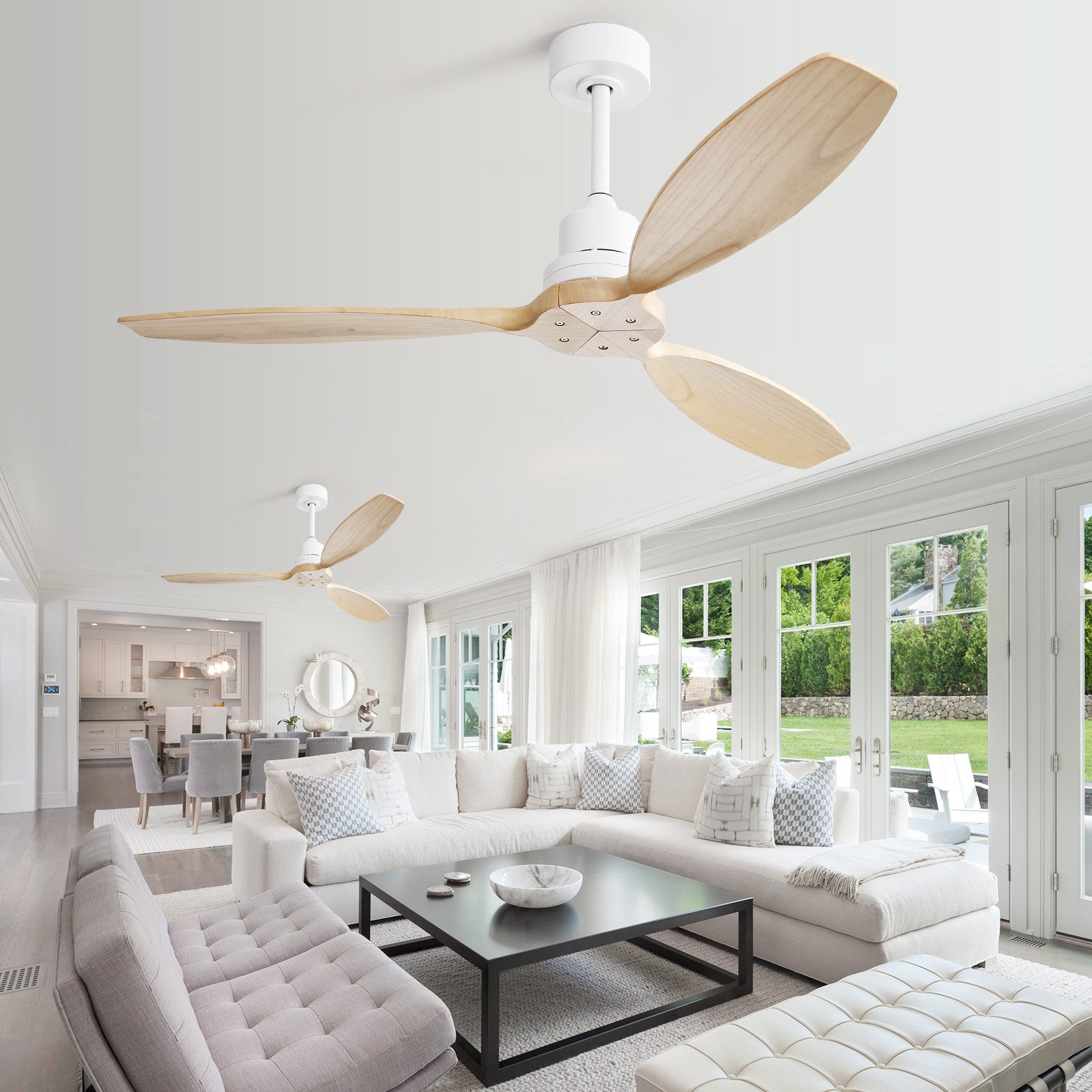 MODFU Deckenventilator Holzdesign mit reversibler Funktion, günstig online kaufen