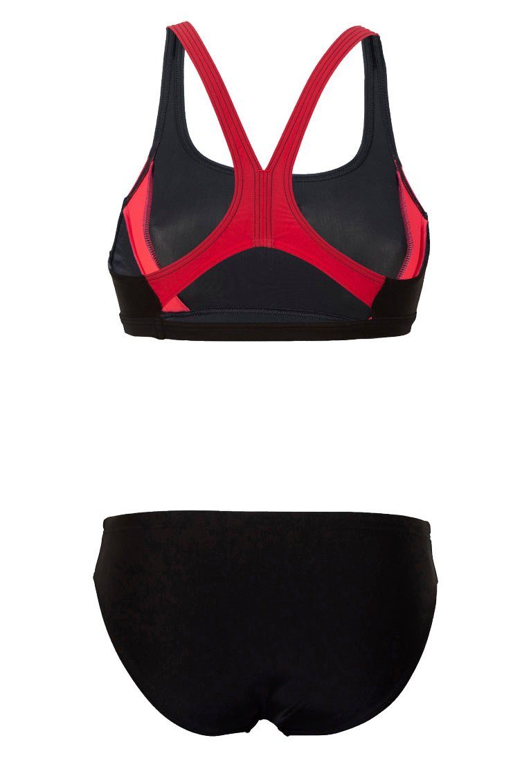 R Bustier-Bikini schwarz-rot Arena TWO THREEFOLD Design im sportlichen PIECES W