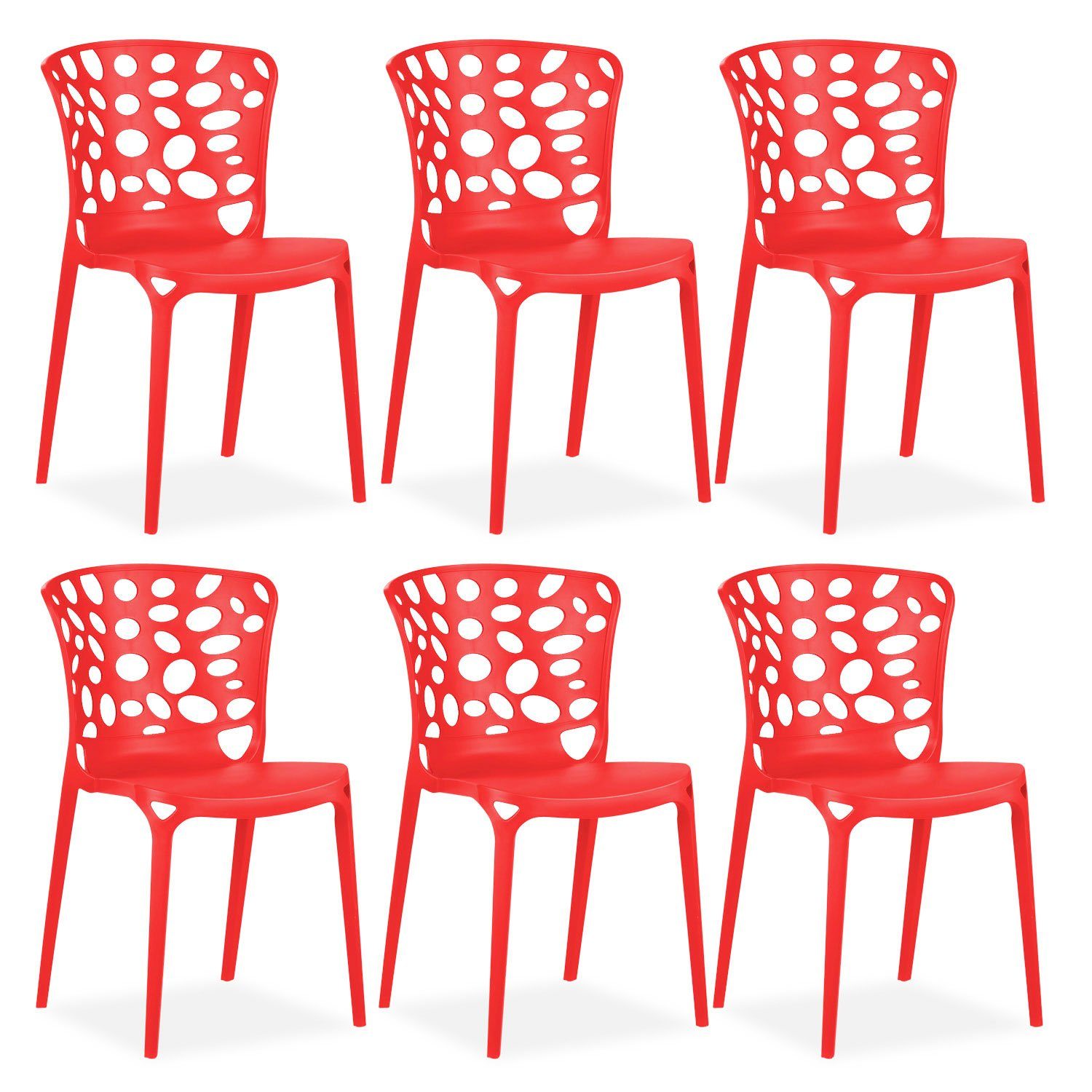 Homestyle4u Gartenstuhl Gartenstuhl Set 2, 4, 6 Stühle Modern verschiedene Farben Küchenstühle (6er Set)