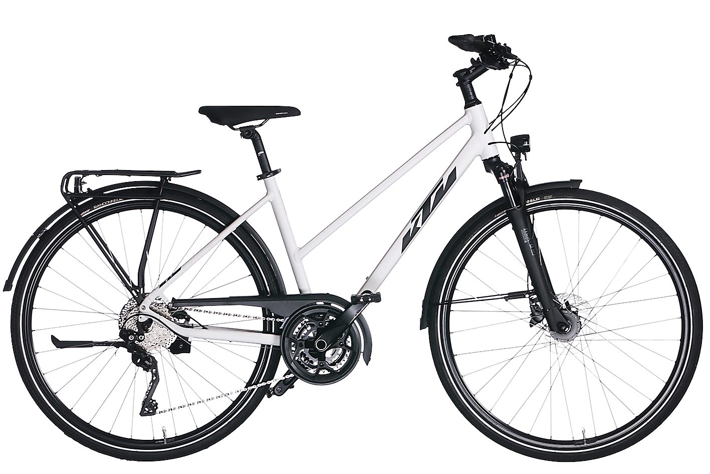 KTM Trekkingrad KTM Veneto Light Disc Damen Trapez weiß 2024, 30 Gang Shimano Deore XT T8000-10 SGS shadow, Kettenschaltung