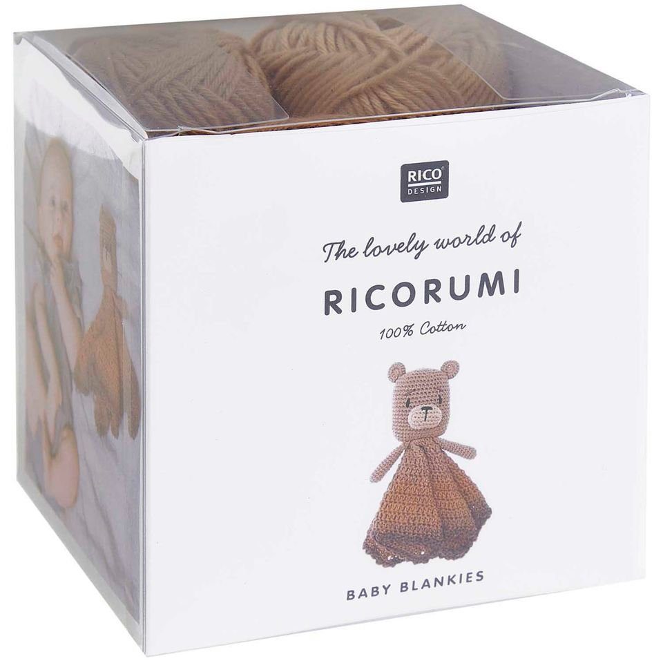 Rico Design Kreativset Ricorumi Baby Blankies, Set zum Häkeln eines Babyspielzeuges