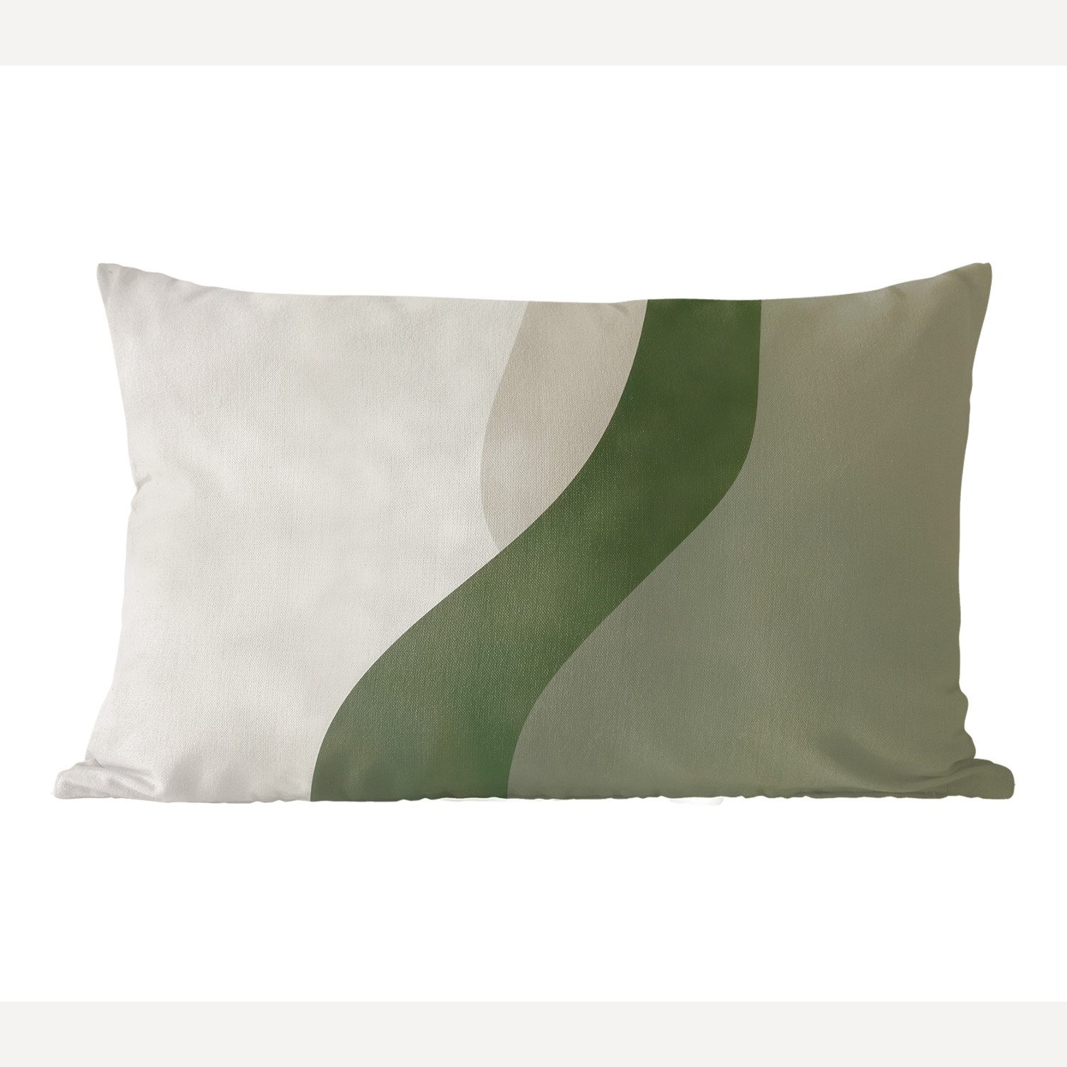 MuchoWow Dekokissen Japandi - Grün - Abstrakt - Modern, Dekoration, Zierkissen, Kissen mit Füllung, 50x30 cm